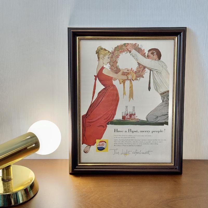 Framed Vintage Advert Poster Series- 1958 PEPSI-COLA Have a Pepsi Merry People Vintage Print Ad (MT2267)