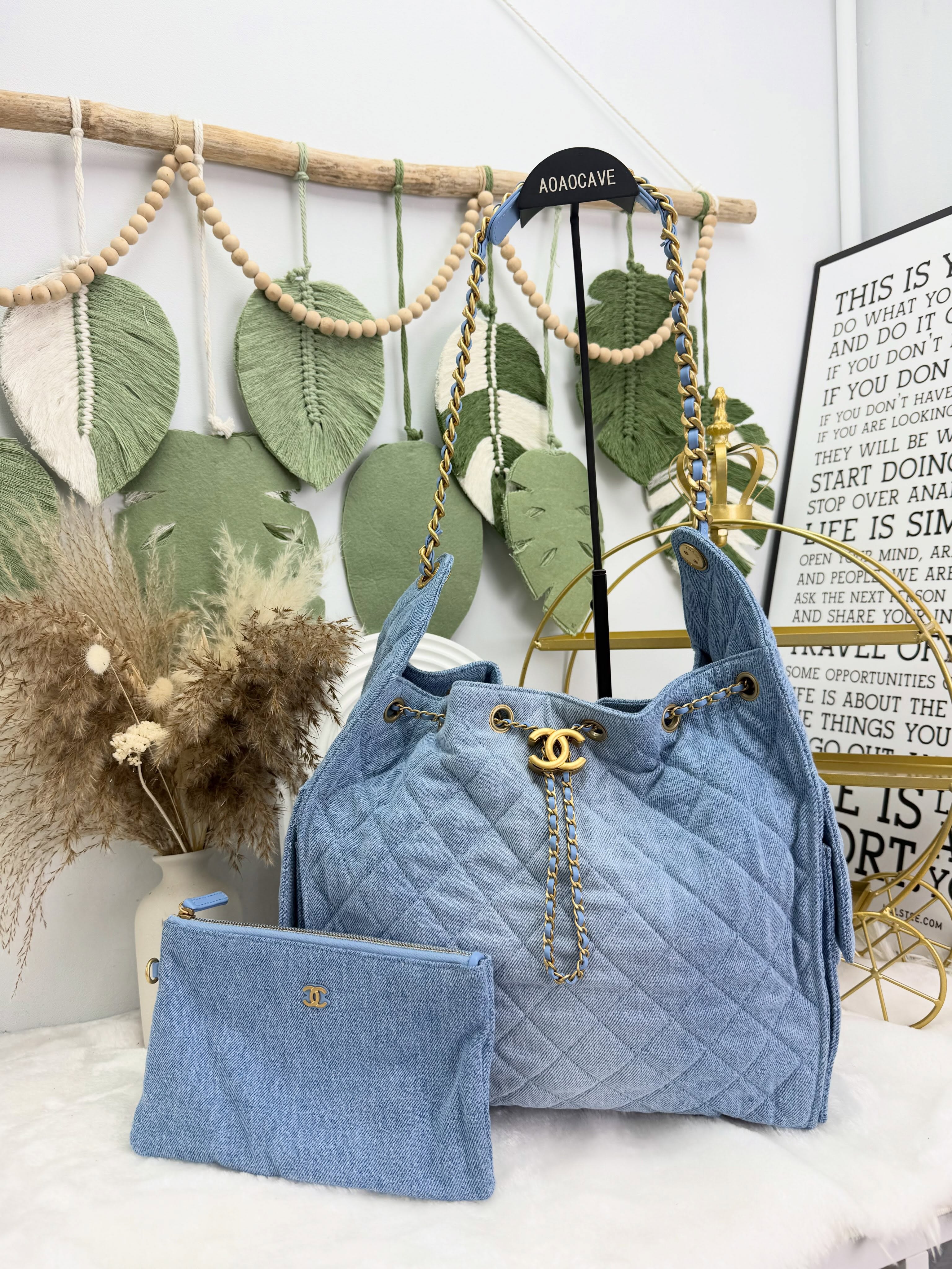 Chanel👜 PRE OWNED 🛍️牛仔藍25bag 晶片款🩵  