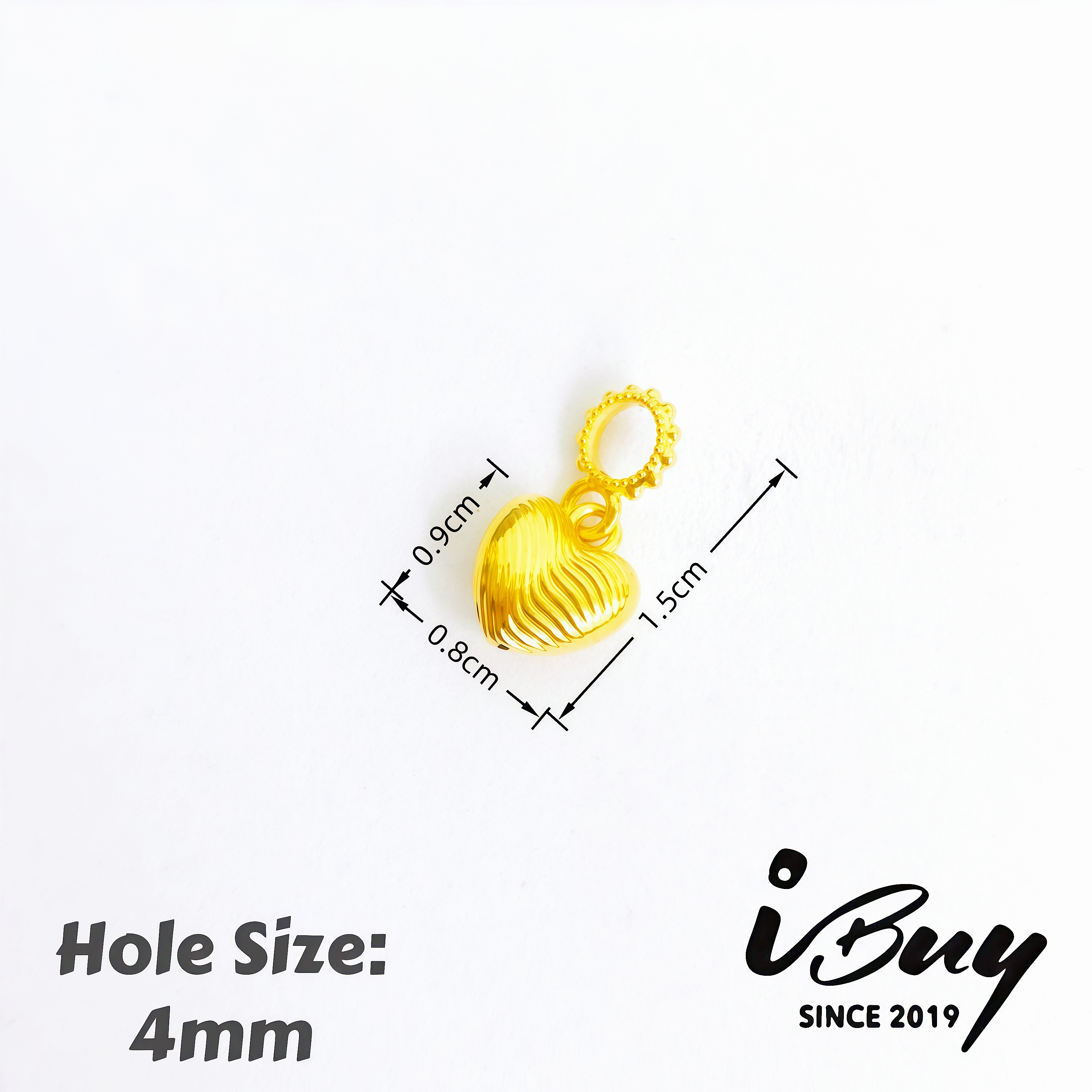 916 HARD GOLD WAVY PATTERN HEARD BEAD 916 硬金 波浪纹爱心串咀