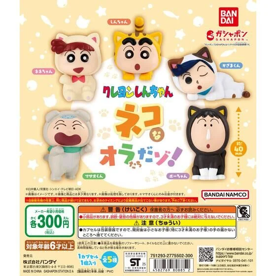 🌐代理版 蠟筆小新 我們是貓 扭蛋 1套5款