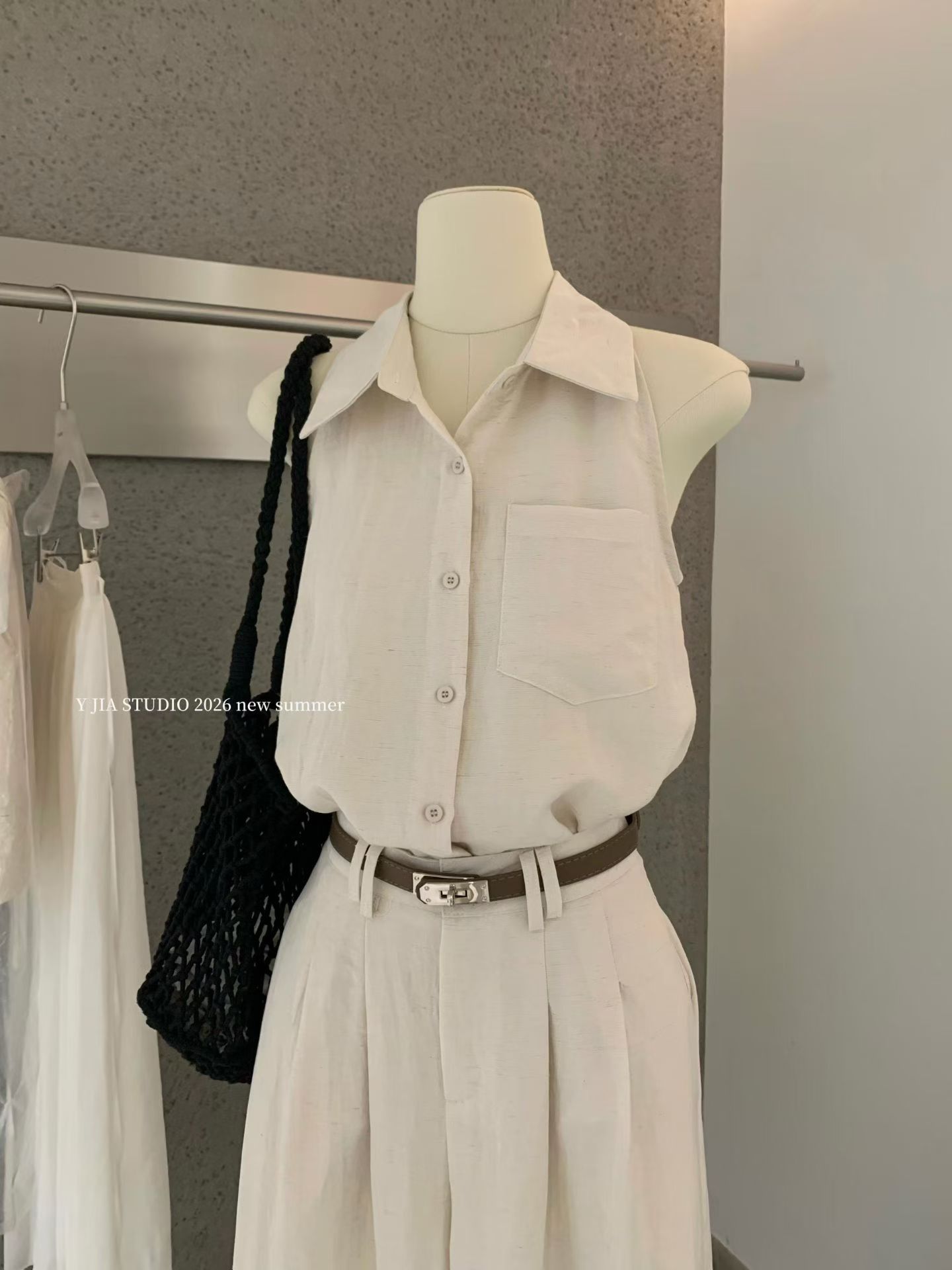 1803 Linen vibe top pants set | 亚麻老钱风套装