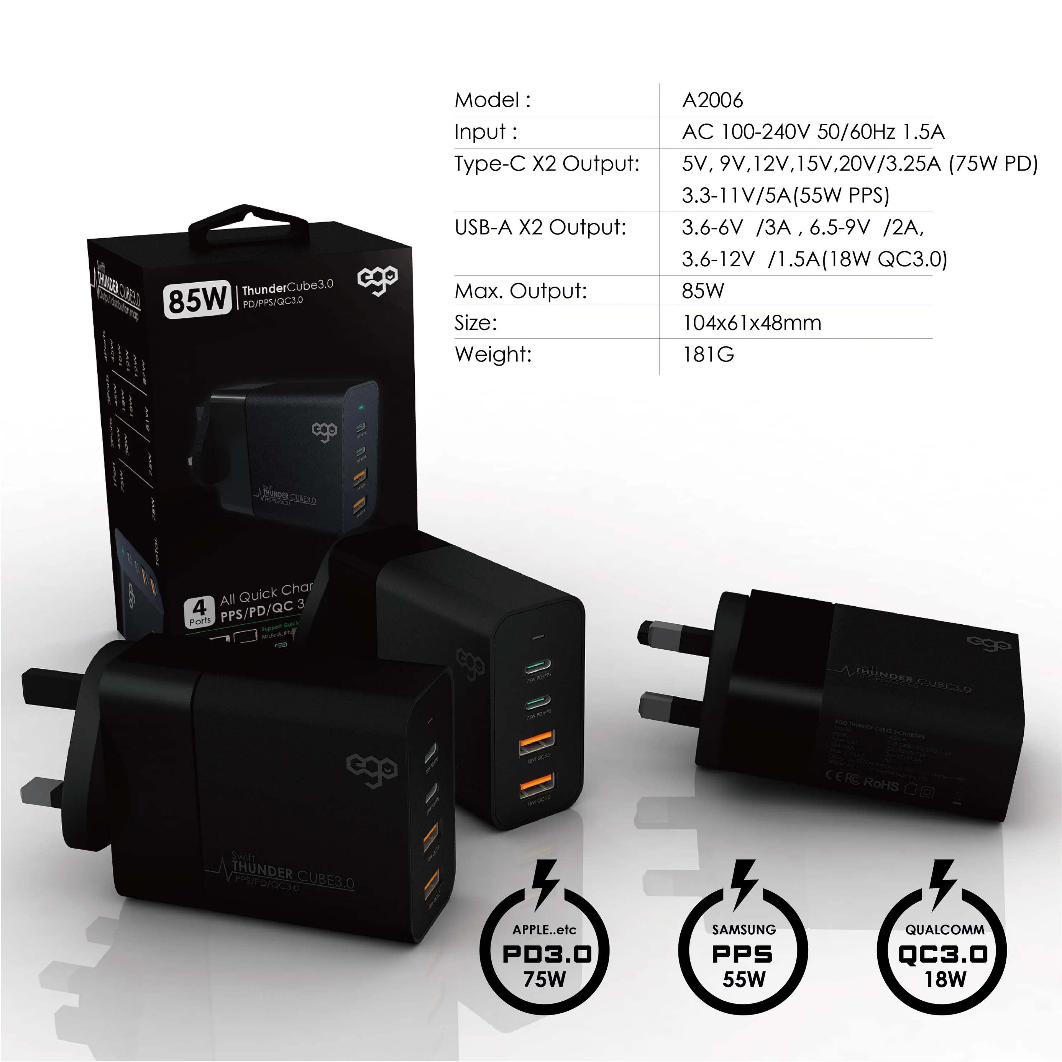 EGO 85W Thunder Cube 3.0 充電器