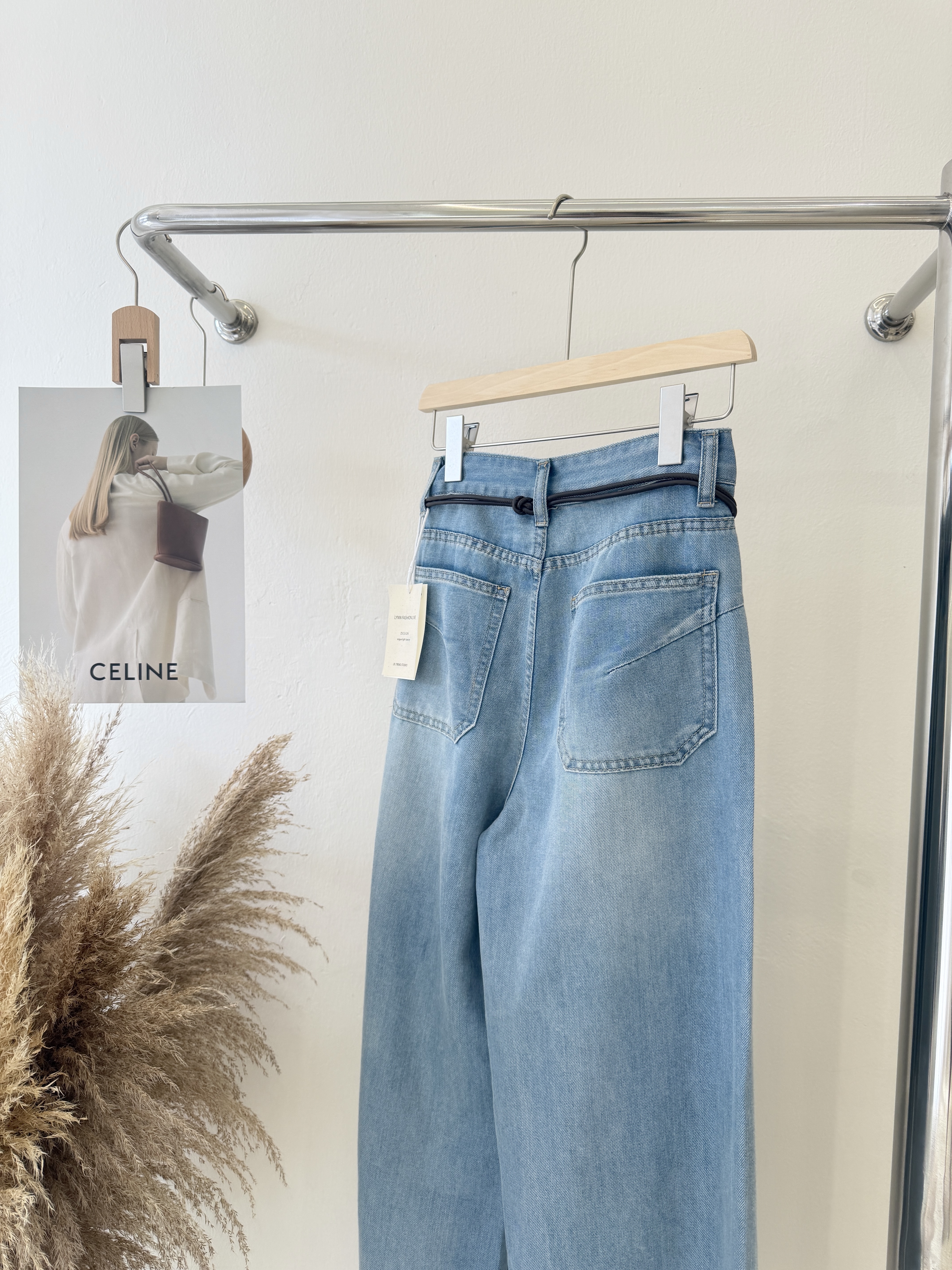 6274 爆款牛仔阔腿裤(送腰带)