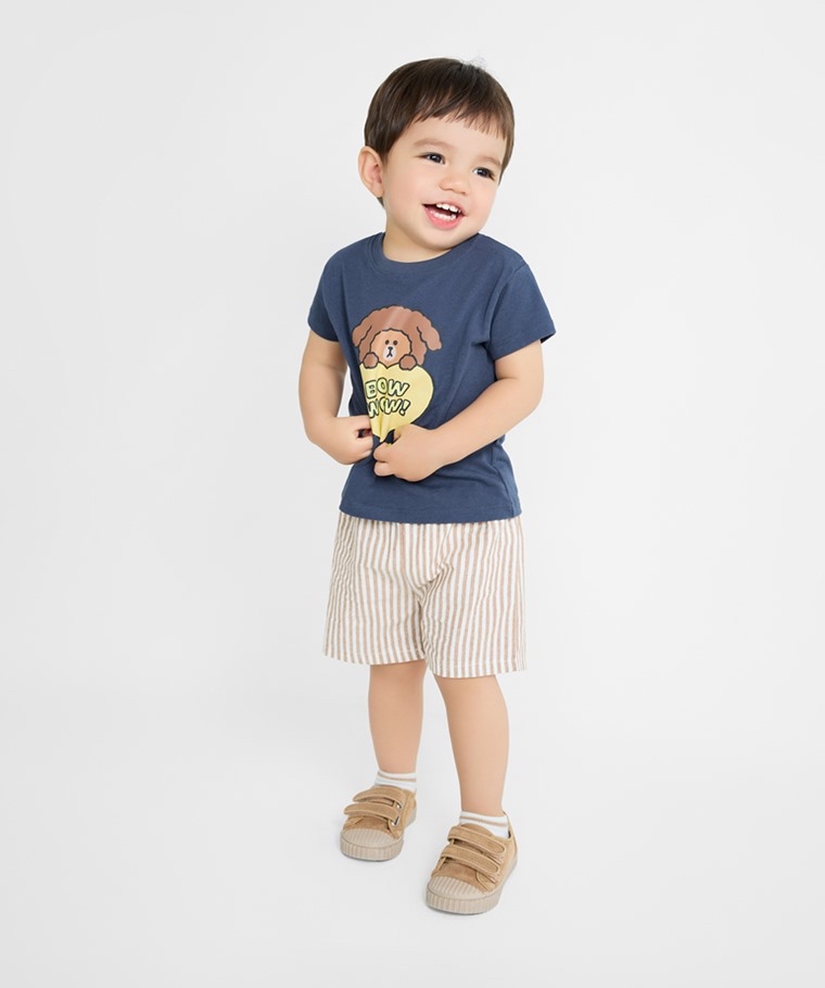 💚預訂 台灣直送💚Line Friend兩色人物動物印花親子款純棉短袖T恤