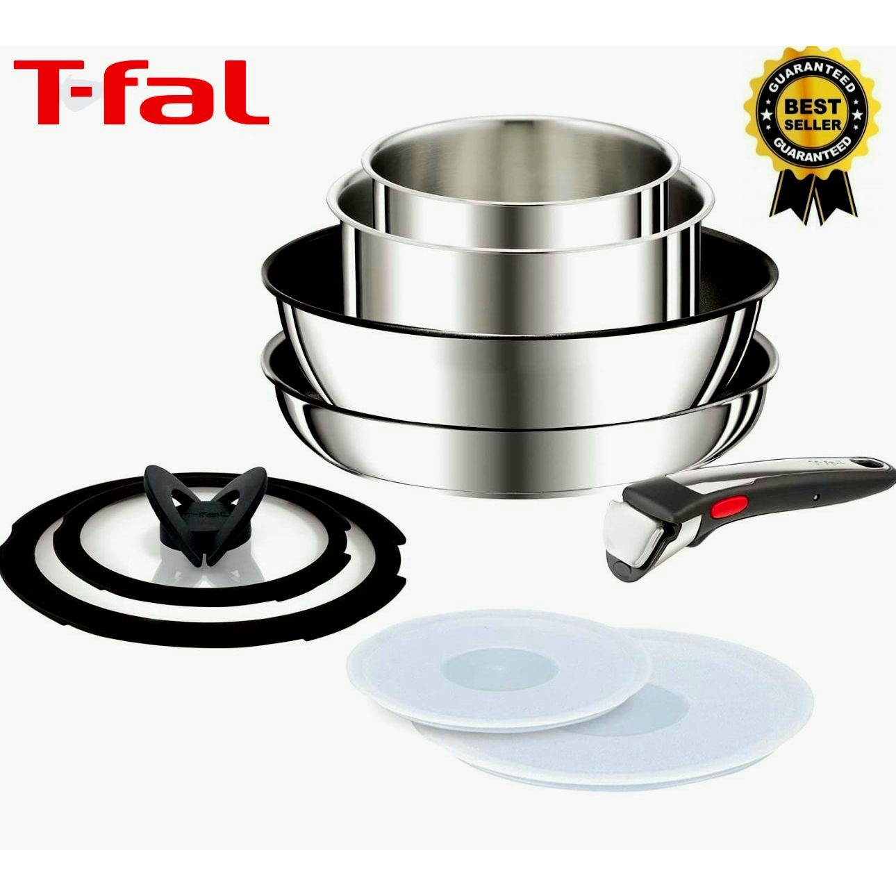 法國製日版T-fal Tefal Ingenio 特福靈巧叠叠鍋至尊不銹鋼9件套炒鍋煎