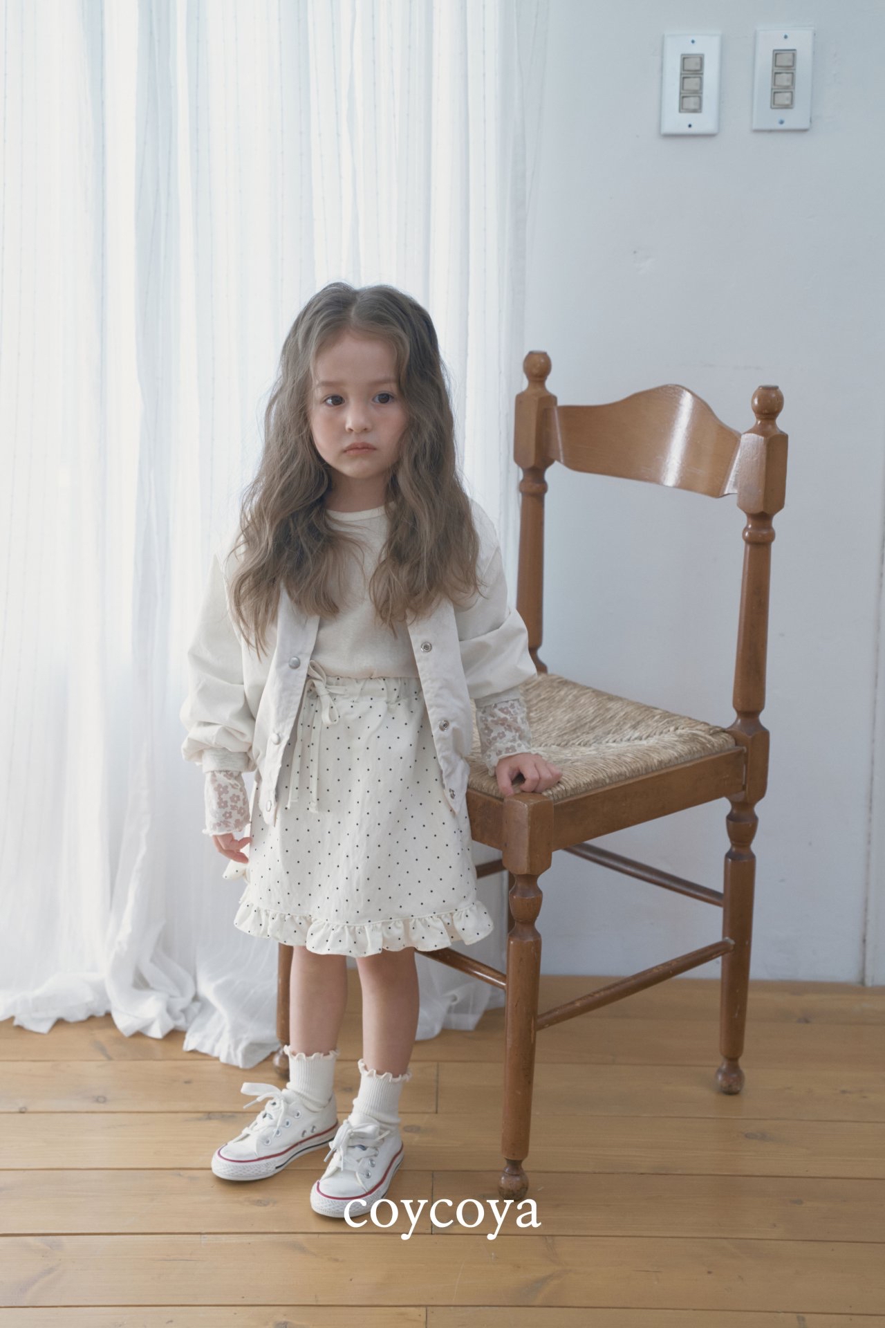 🌸預訂 韓國直送🌸🇰🇷COYCOYA兩色花卉薄紗袖長袖上衣