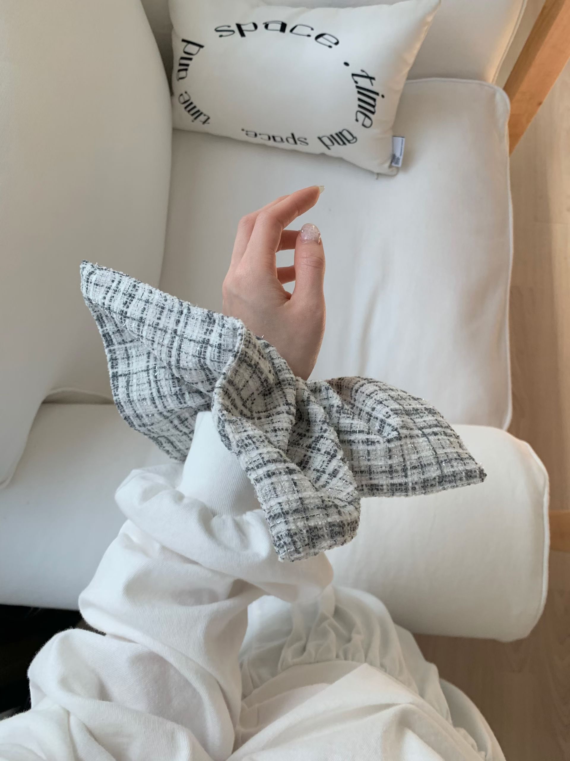粗花呢格紋髮圈 *加購價*