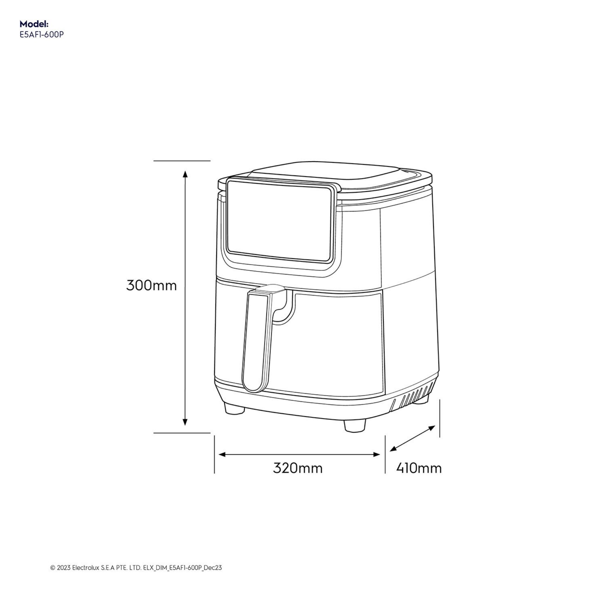 Electrolux UltimateTaste 500 Compact Air Fryer (E5AF1-600P)