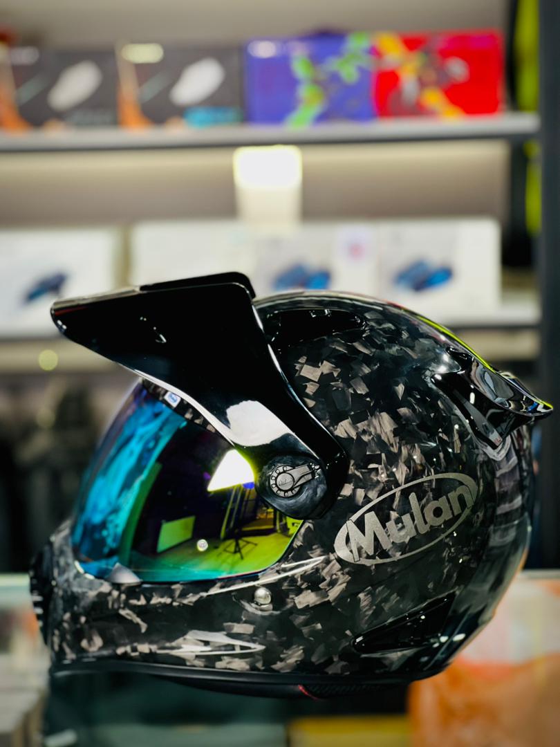 MULAN 739 FORGE CARBON Adventure Helmet | Bulletproof Kevlar | Photochromic Visor | ECE Approved | Touring Ready