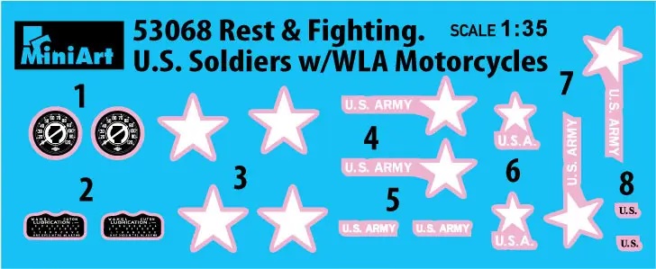 1/35 REST & FIGHTING. U.S. SOLDIERS w/WLA MOTORCYCLES
