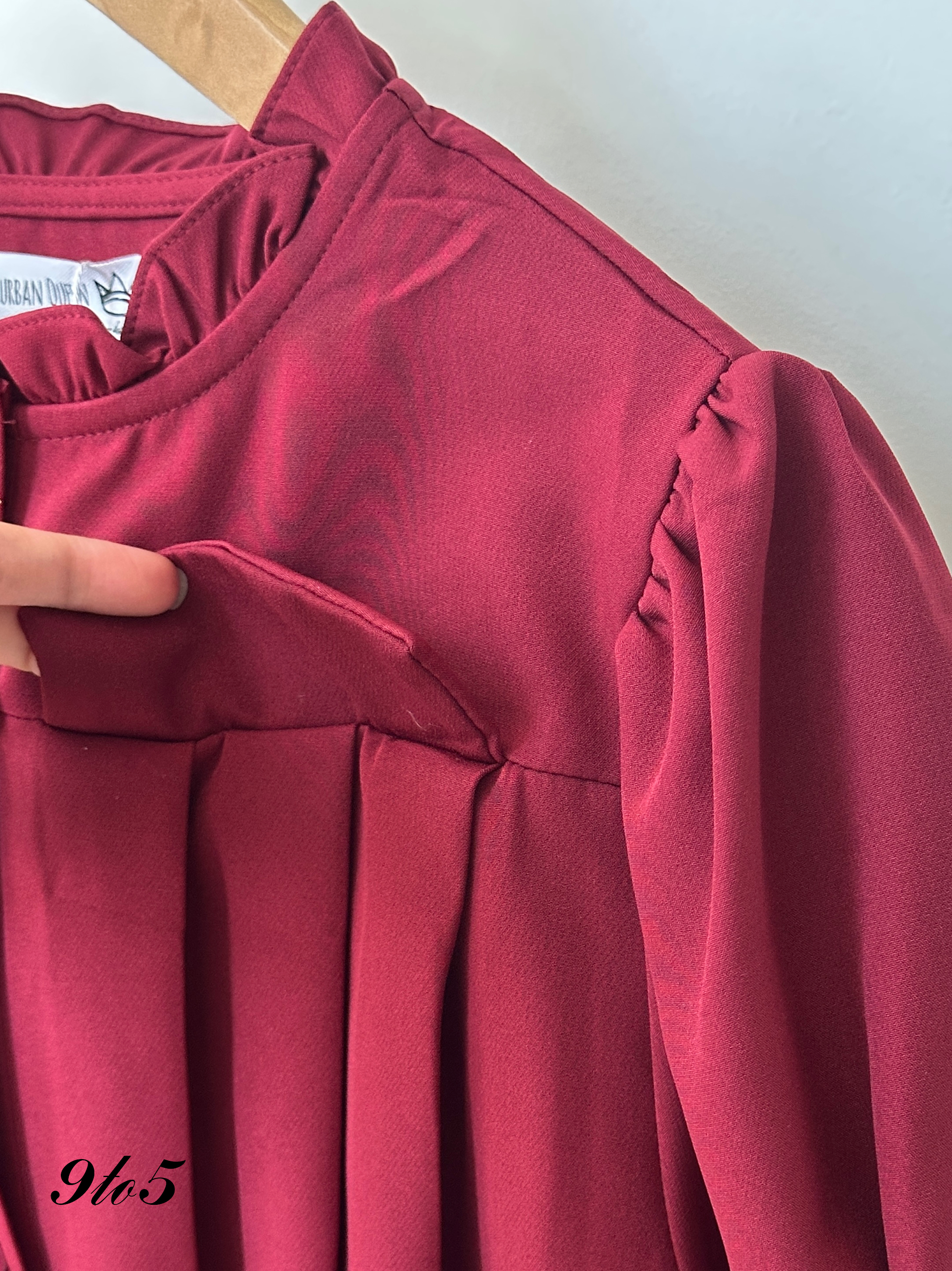 T3986 Puff Sleeve Ruffle Collar Top - 3 Colors 