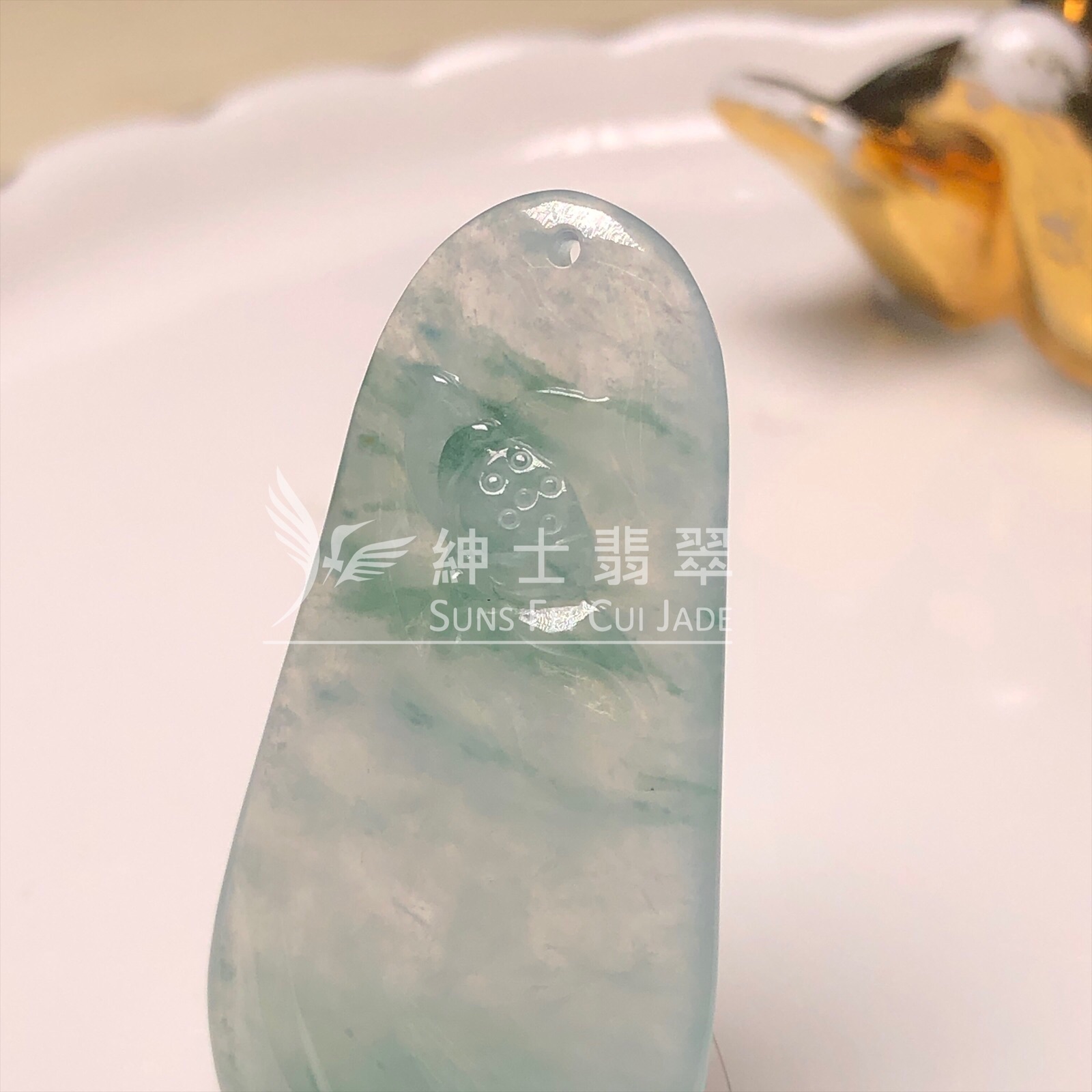 YK00461 冰飄花蓮花吊墜
