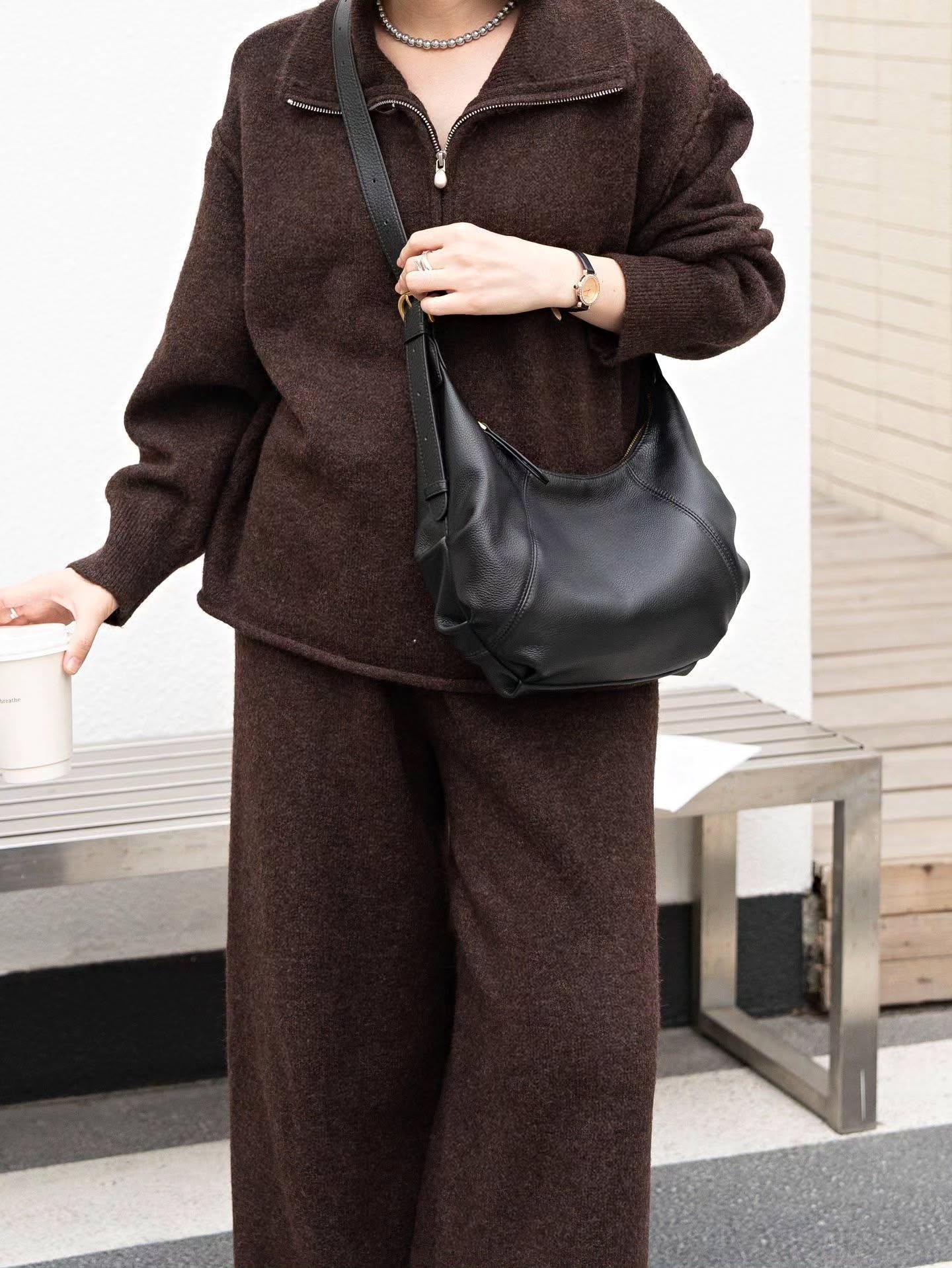 1107# 韩系小众设计复古牛角包🇨🇳