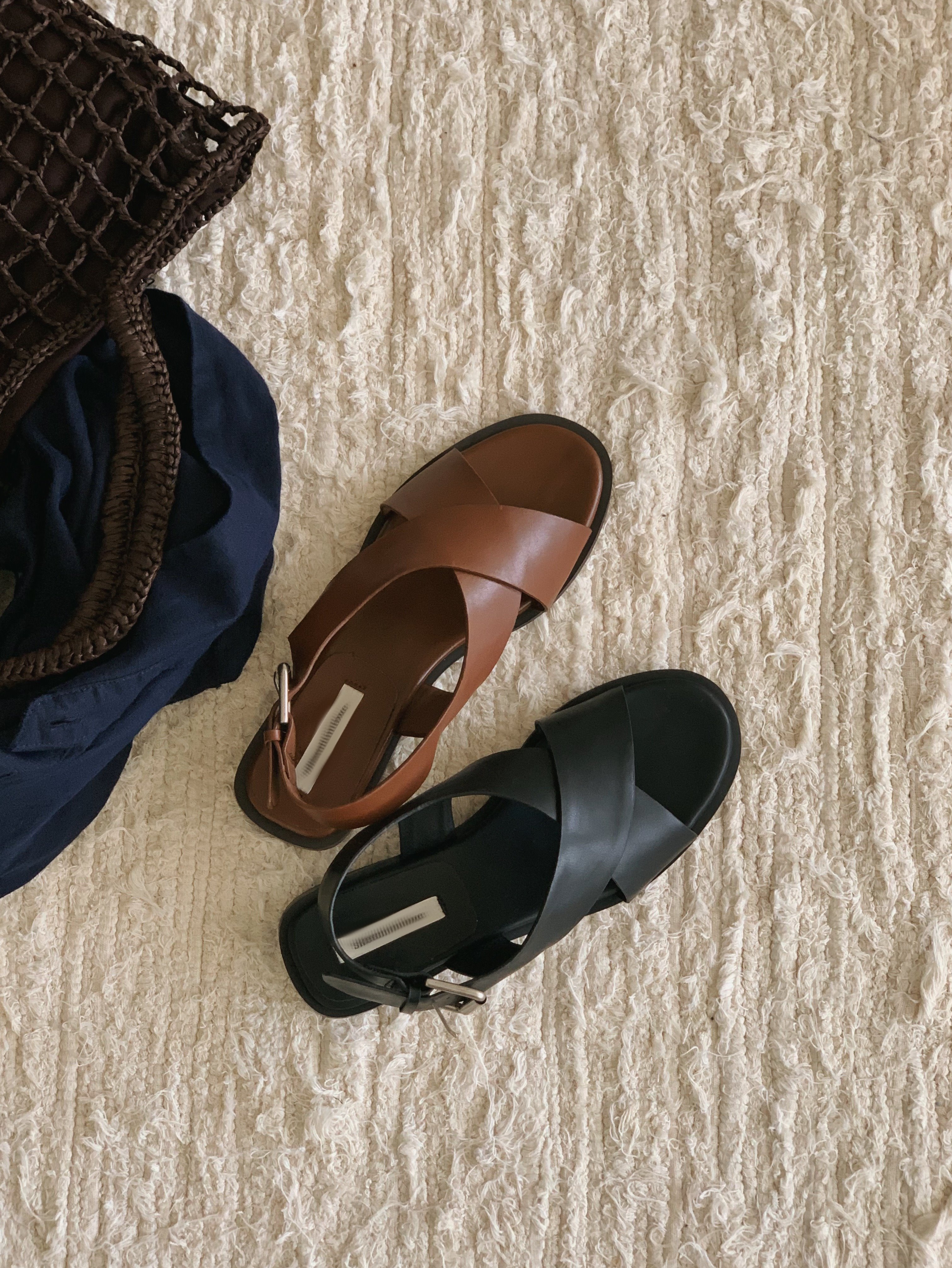 Cross Strap Sandals (2 colors)