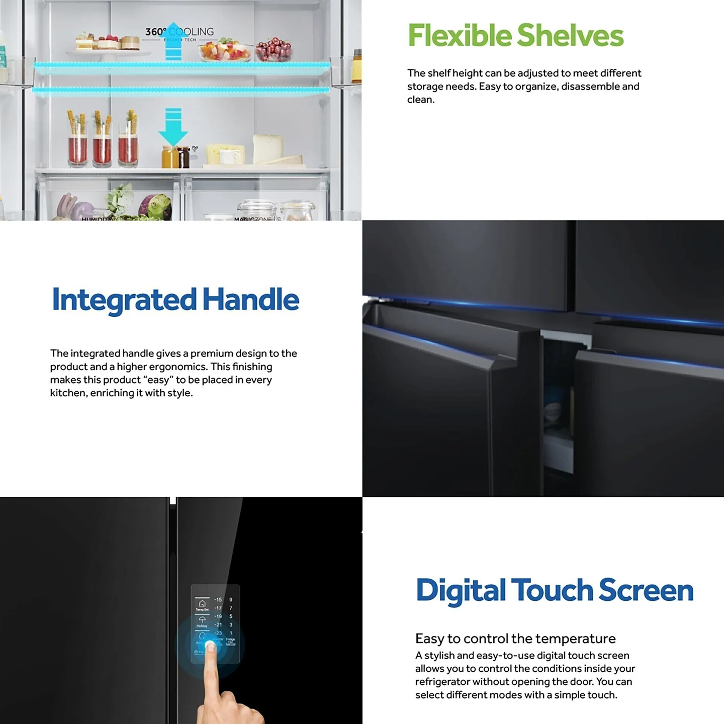 Haier 585L Multi-Door Inverter Glass Fridge Black (HRF-IG585EM)