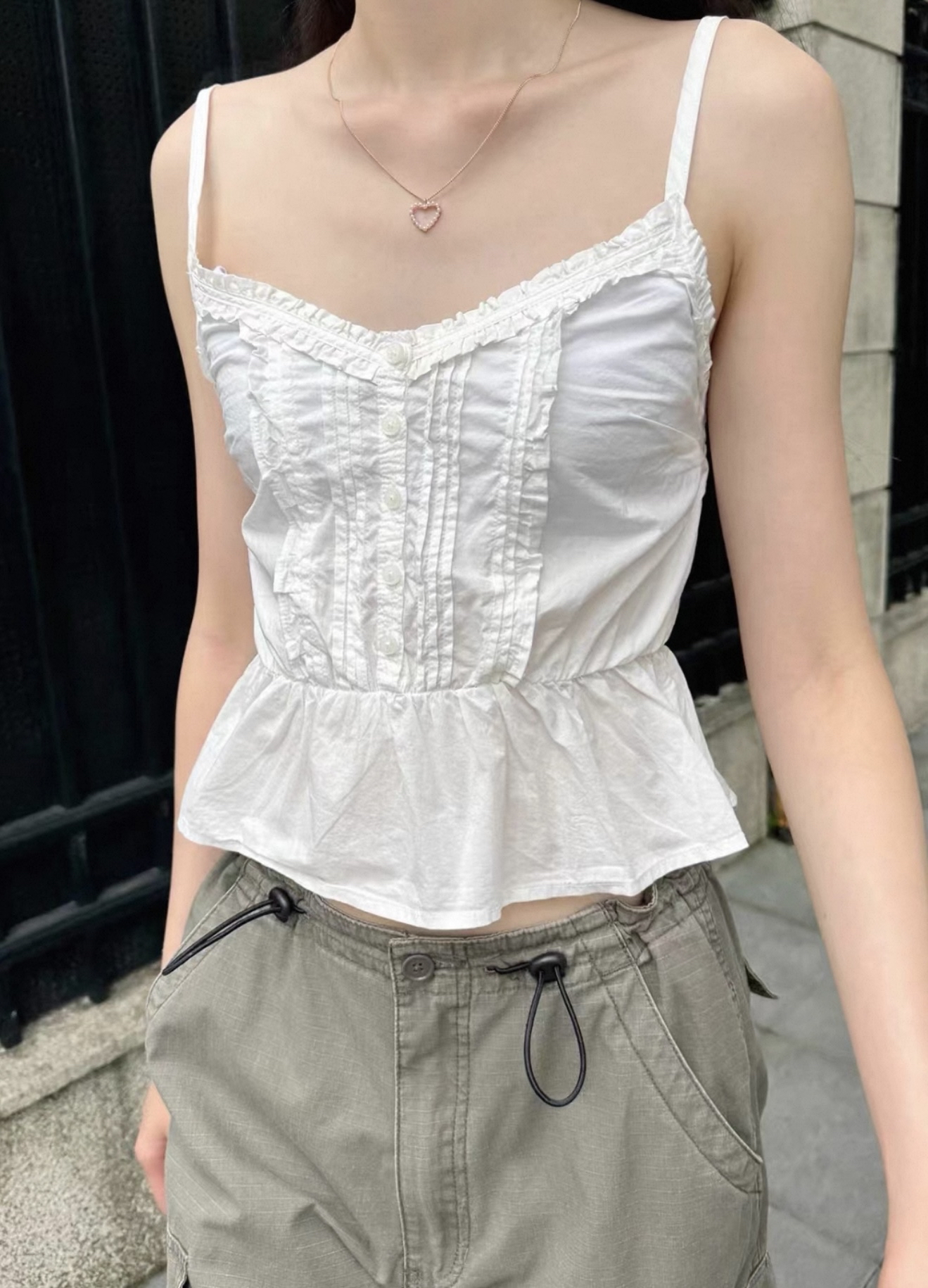 TP397木耳花边吊带