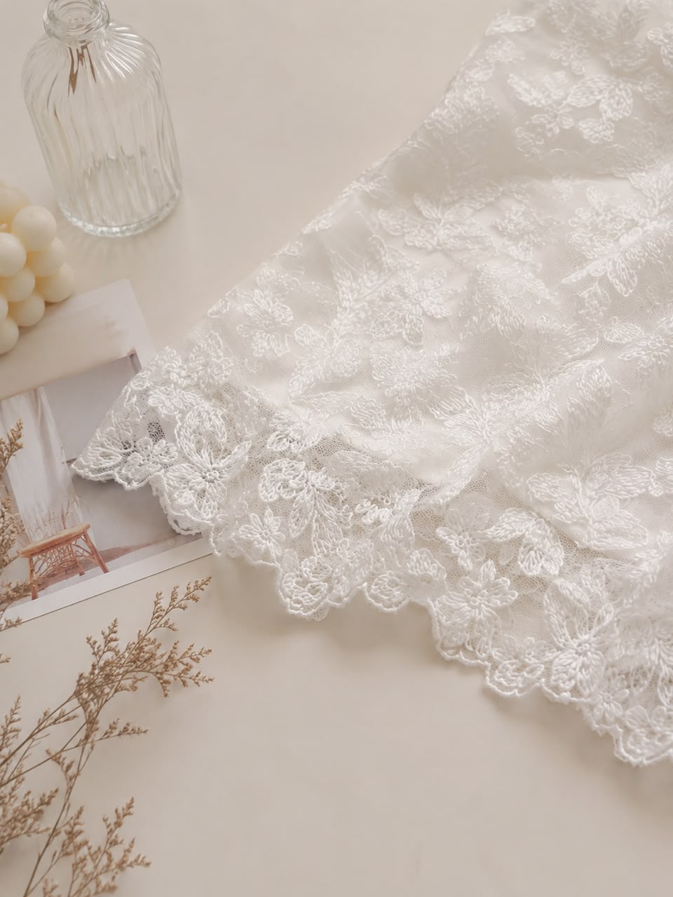 A021020 Korean Floral Lace Mini Skirt