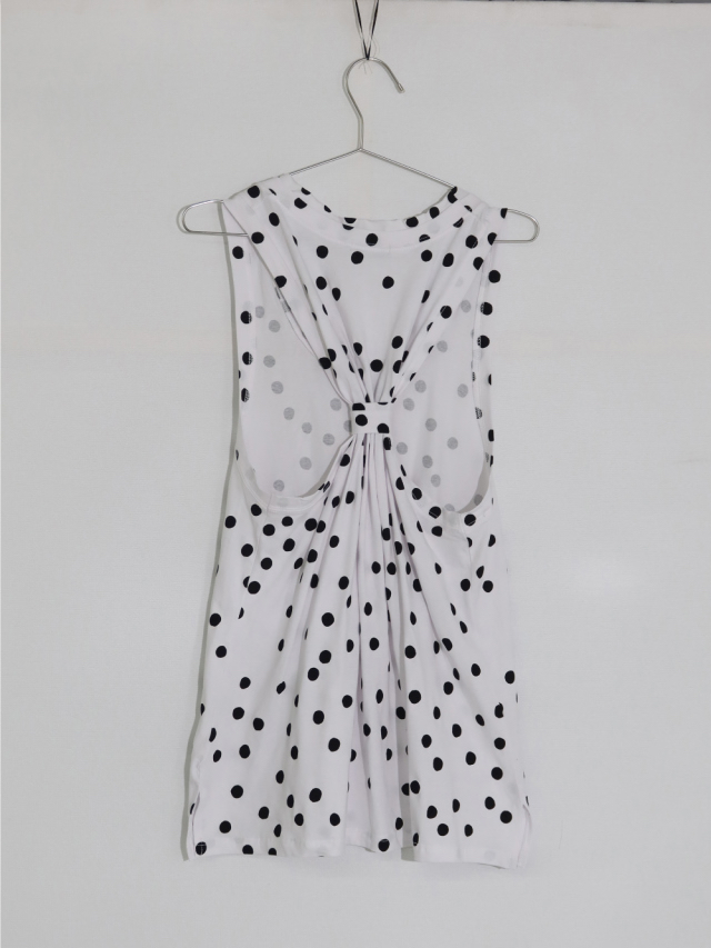 Polka Dot Cutout Tank Top