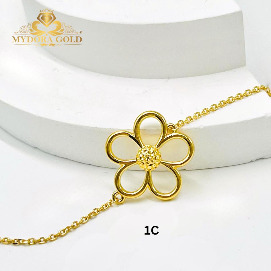 MYDORA Rantai Tangan Fesyen Bunga Daisy l EMAS 916/22K