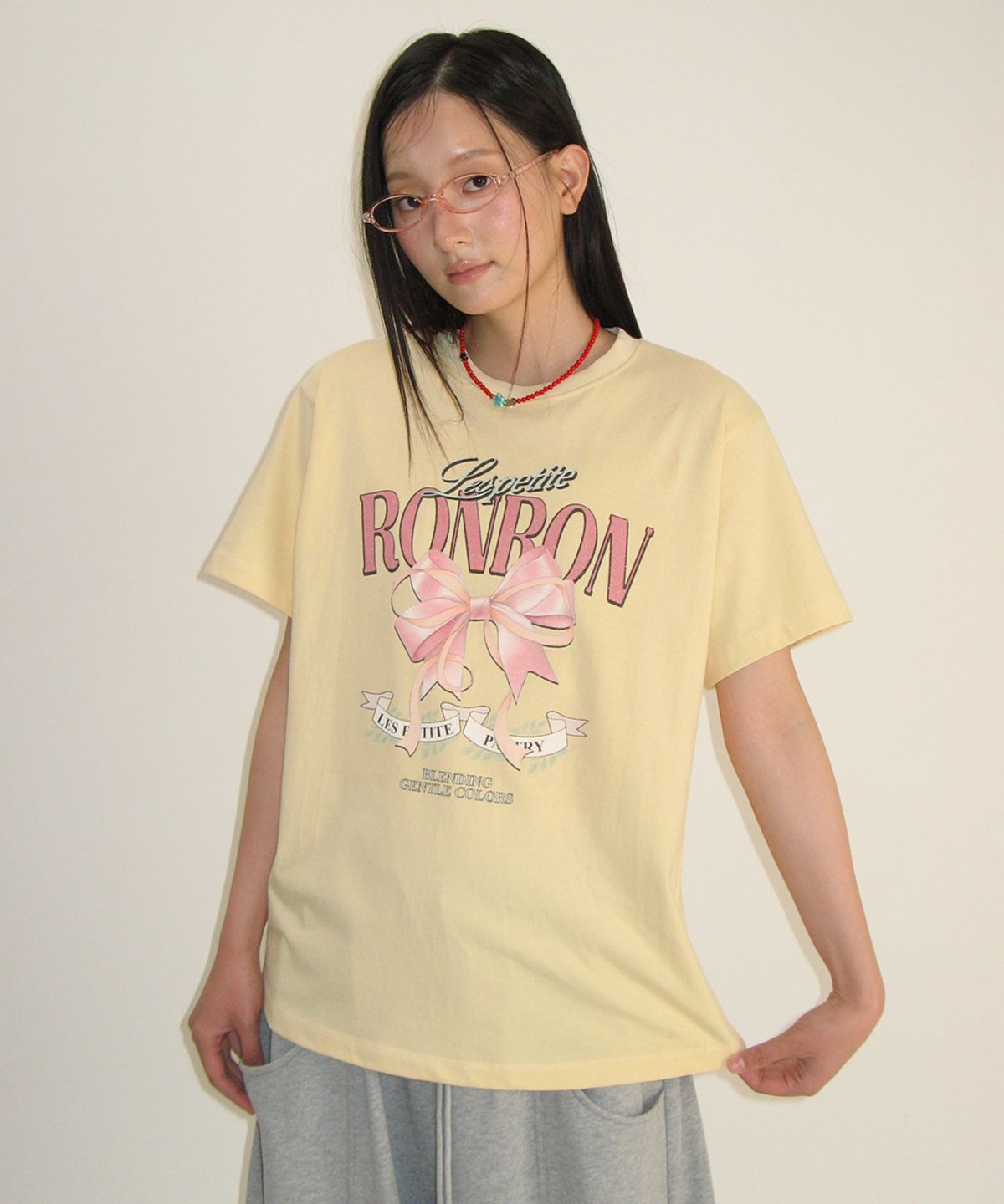 🇰🇷訂購｜ronron 26SS｜VINTAGE DOUBLE RIBBON BASIC FIT T SHIRT 4色 
