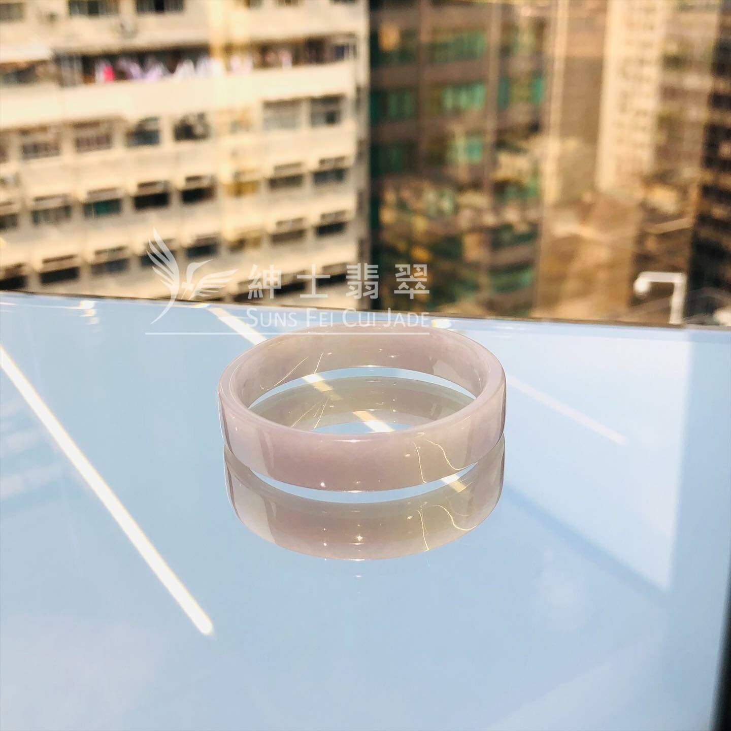 紫羅蘭帶翡色方鐲48.5mm