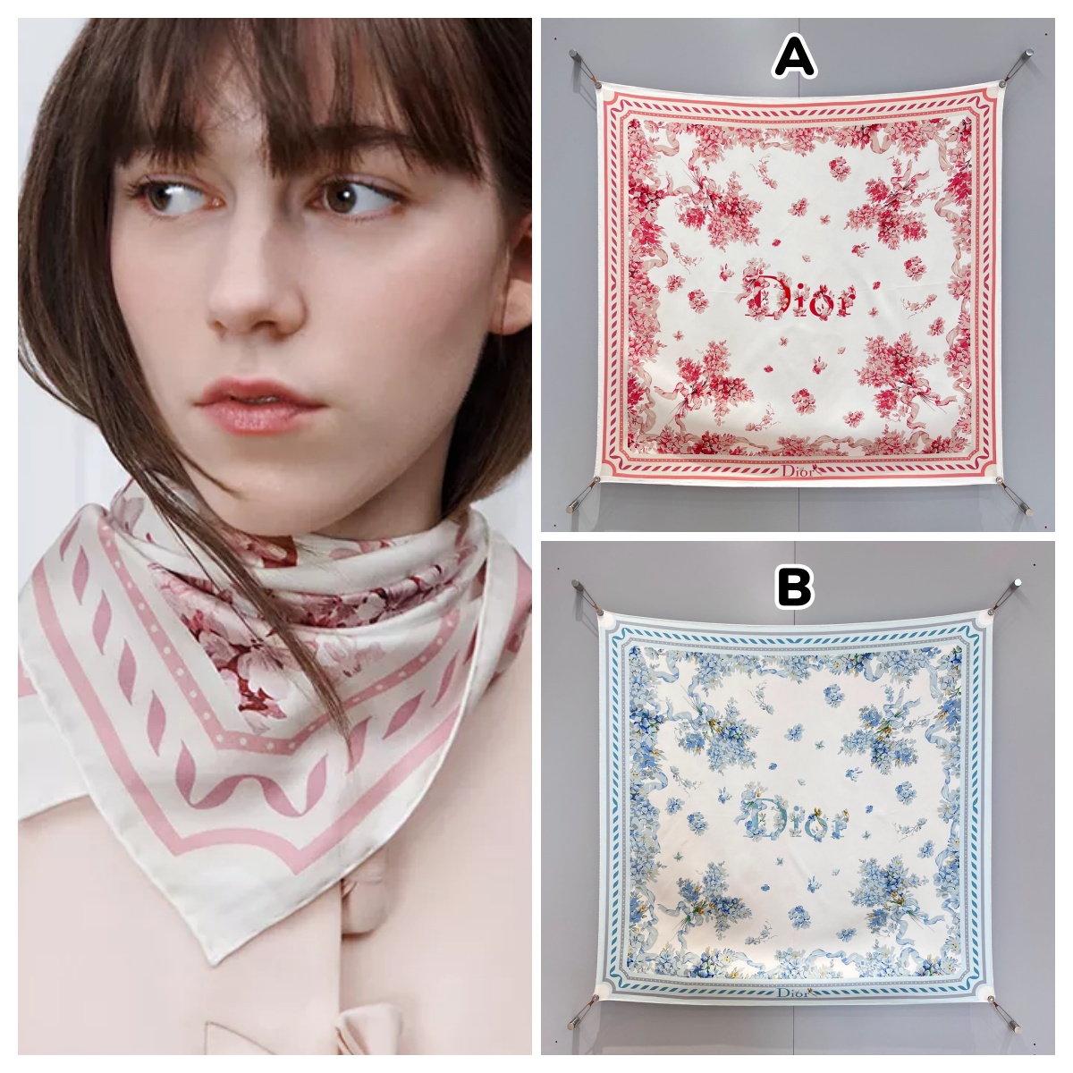 【頂級】Dior Lilac Bouquet 90 Square Scarf 丁香花束 90 方巾