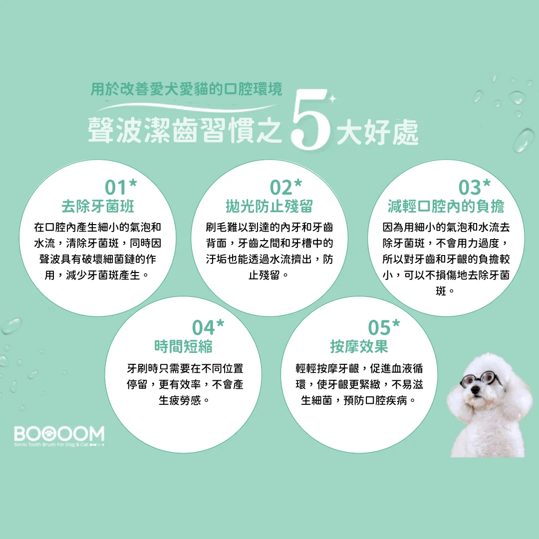 BOOOOM【🇯🇵日本製】優惠套裝☆寵物專用360°聲波振動牙刷+替換刷頭