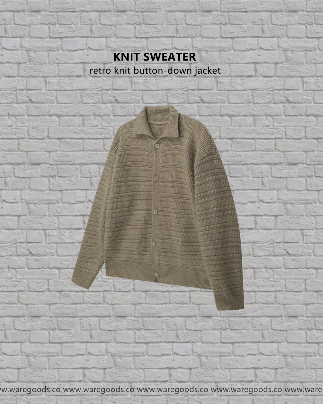W689復古針織鈕扣外套