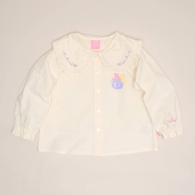 🆕【⭐訂購⭐】 🇯🇵日本直送🌀#DisneyPrincess / #Frozen #Elsa 刺繡蕾絲領襯衫🌀[ELCA-0040][260311]