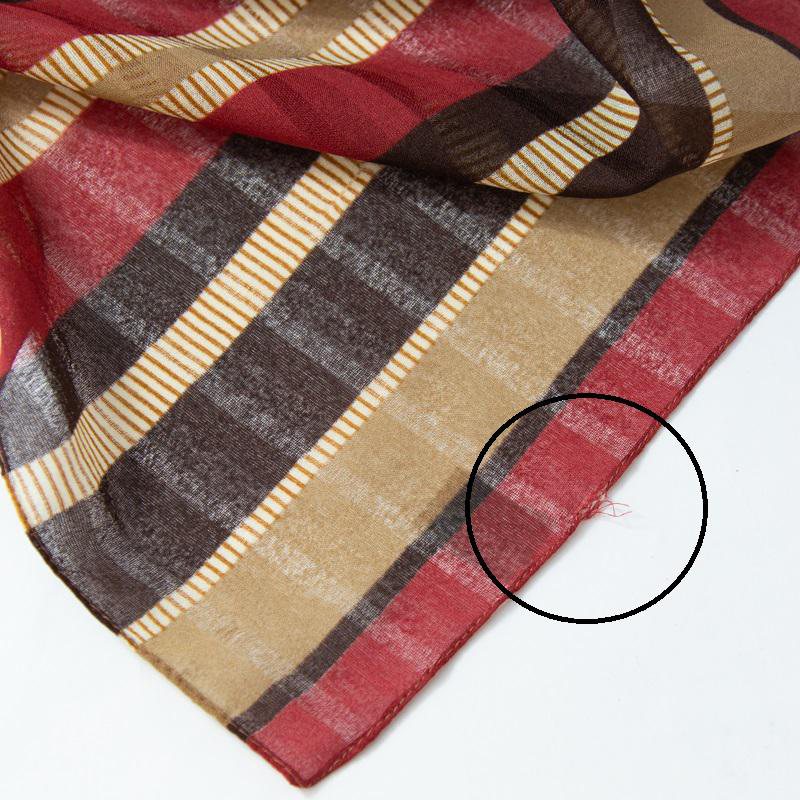 C.a. 1970s Retro Colour Tone Stripe Pattern Soft & Half Sheer Scarf from Germany(EV379)