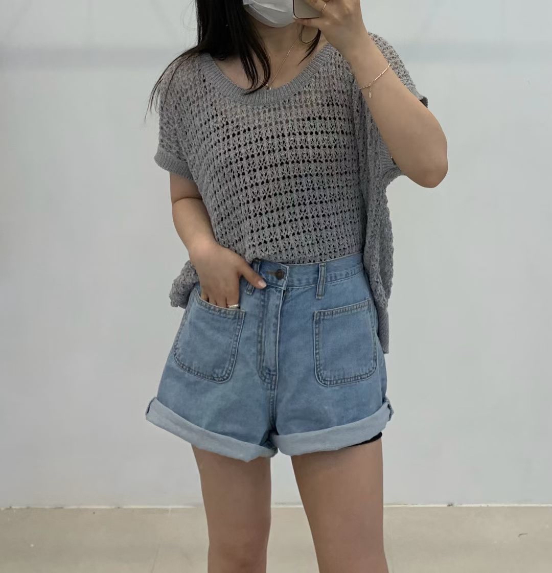 FP03_04 A-CUT雙袋牛仔短褲