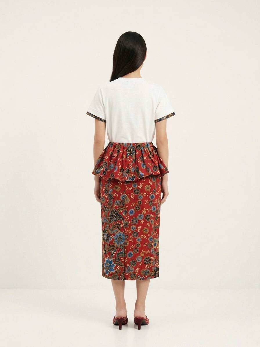 T8066 - Melur Peplum Batik Skirt