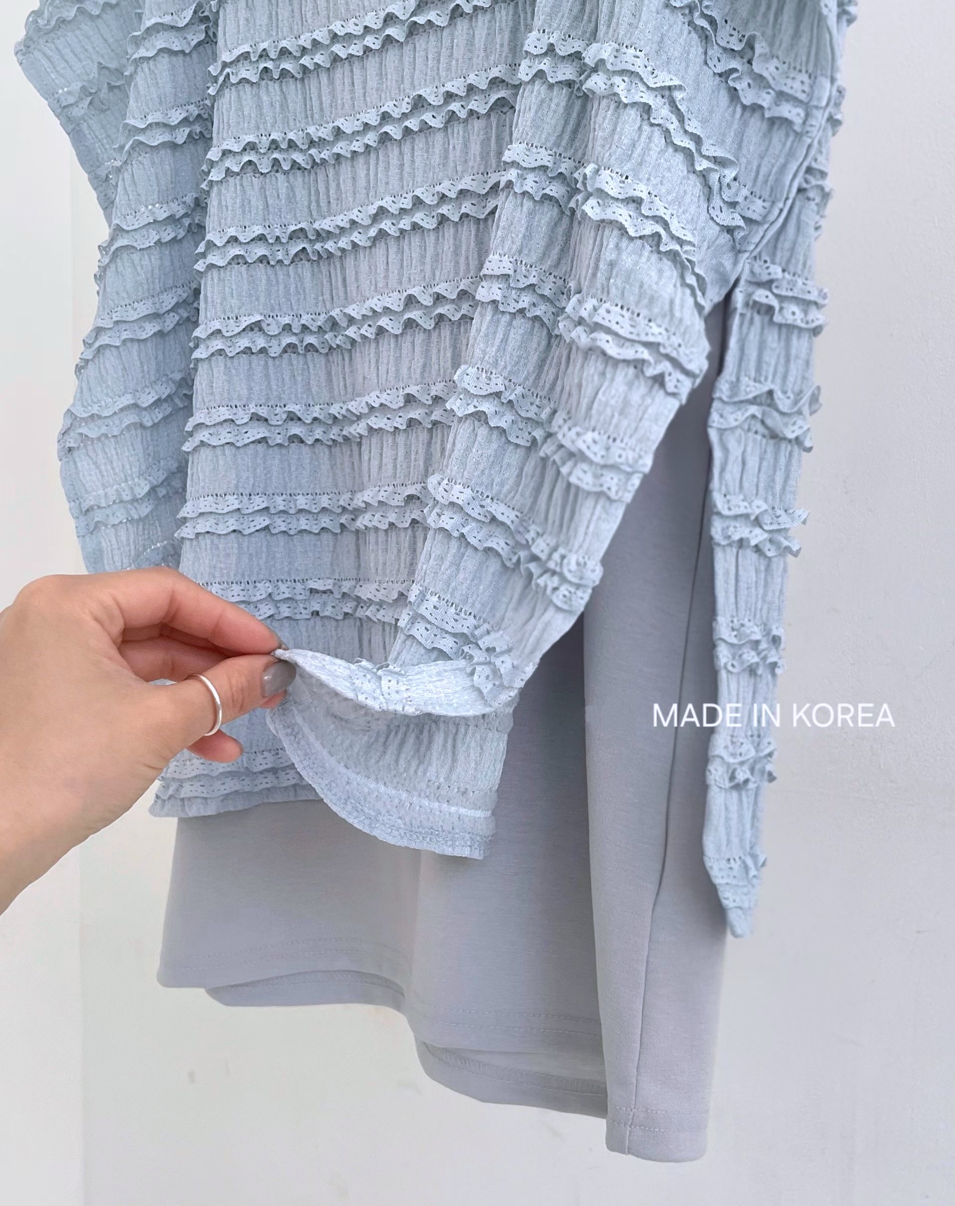 G6280 韓國🇰🇷壓紋假兩件top