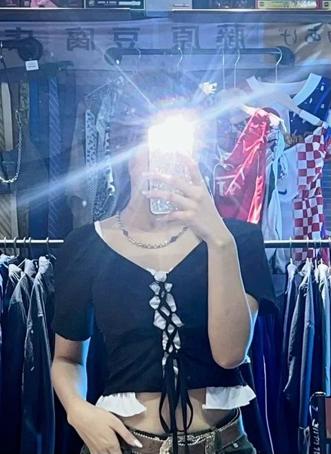 Black Vintage Top #0452