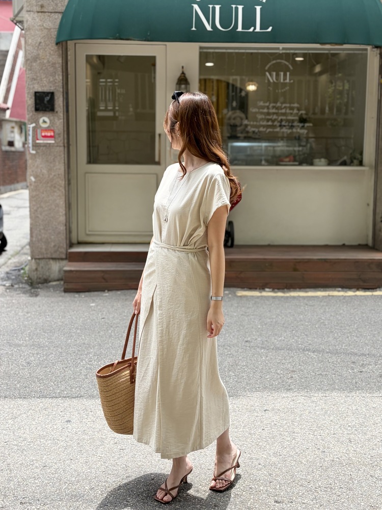 The Timeless Wrap Dress (Beige)
