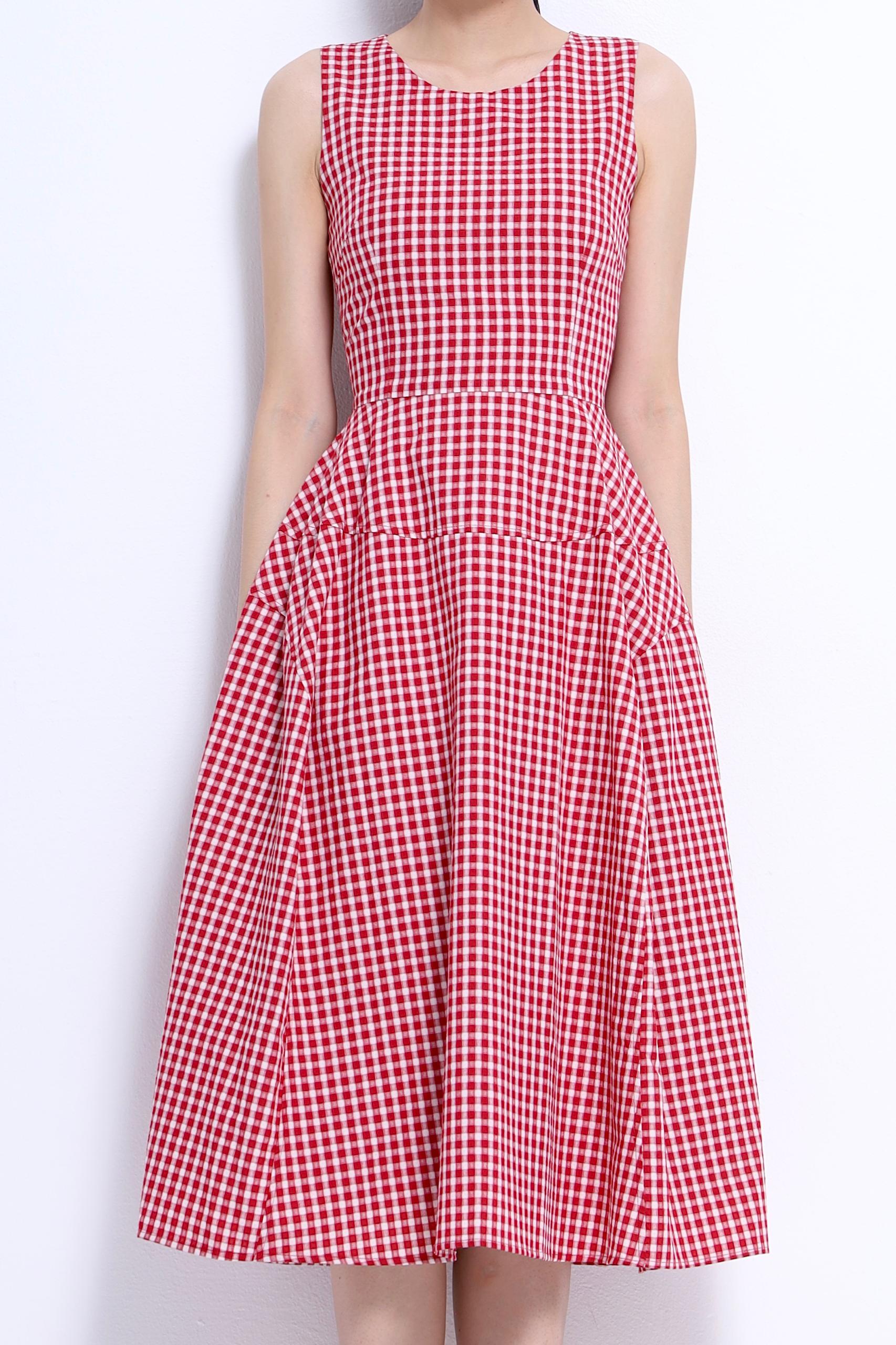 CD2154 Charlotte Gingham Midi Dress