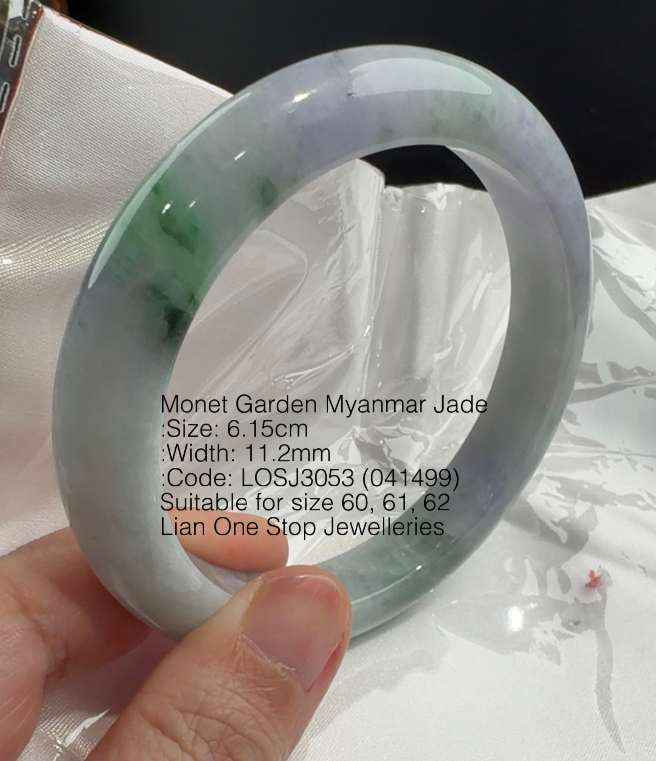 6.15cm Code: LOSJ3053 (041499) Monet Garden Myanmar Jade 