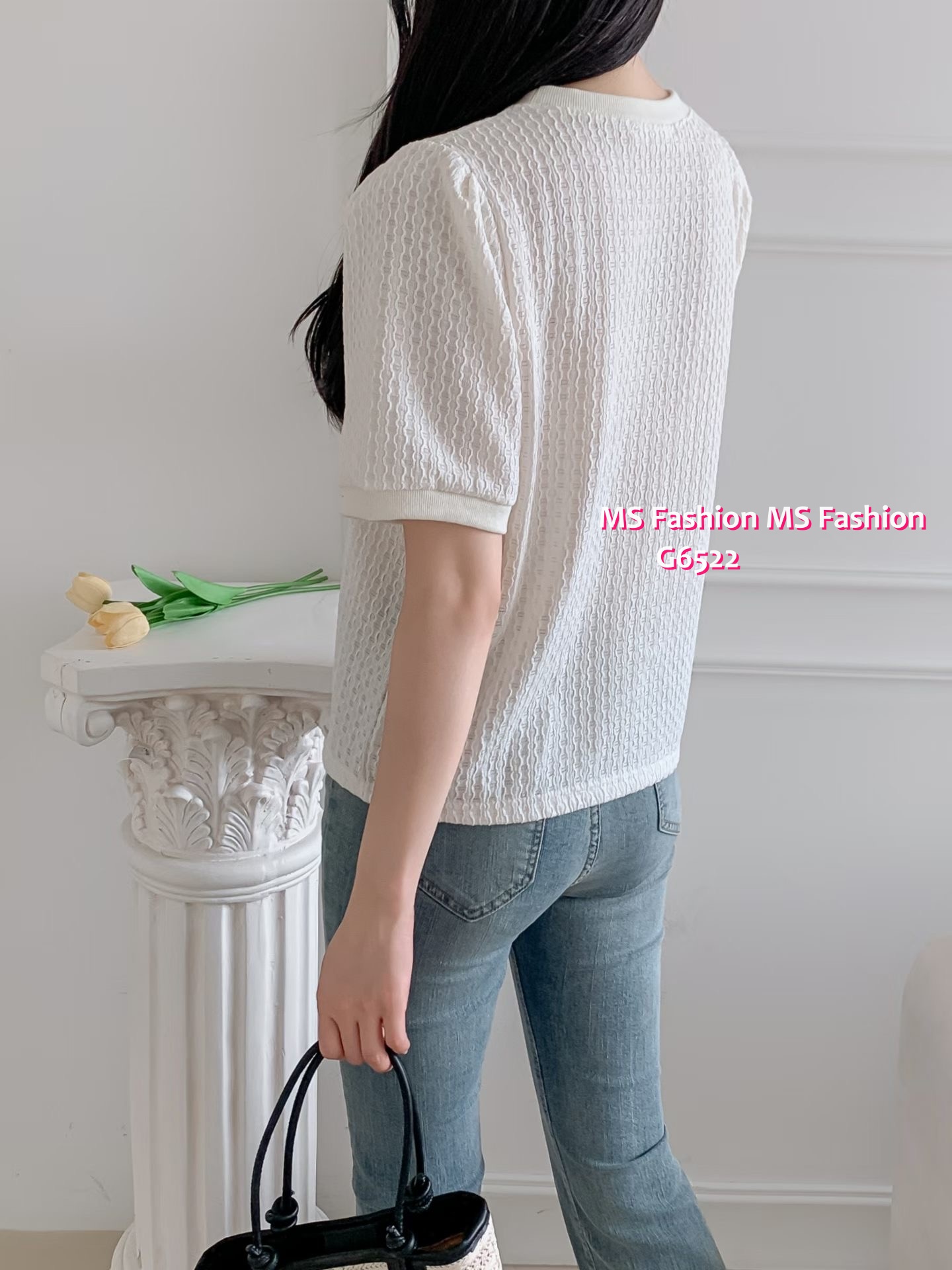 G6522 暗紋淨色top