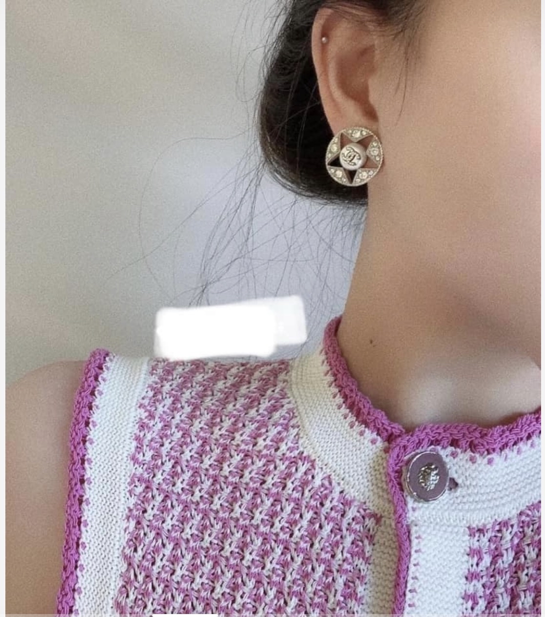 Chanel香奈兒星形鑲鑽耳環