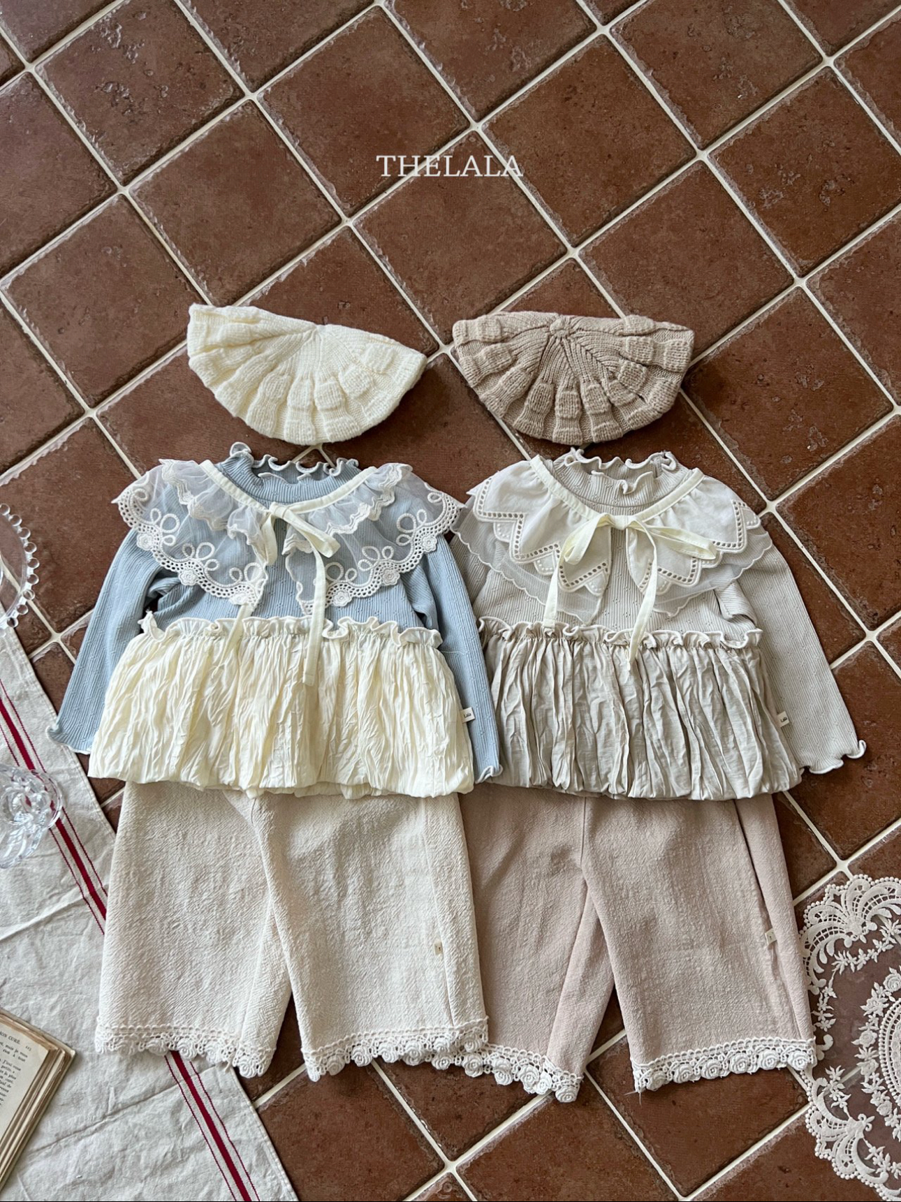 🌸預訂 韓國直送🌸🇰🇷THELALA兩色皺褶裙擺長袖上衣