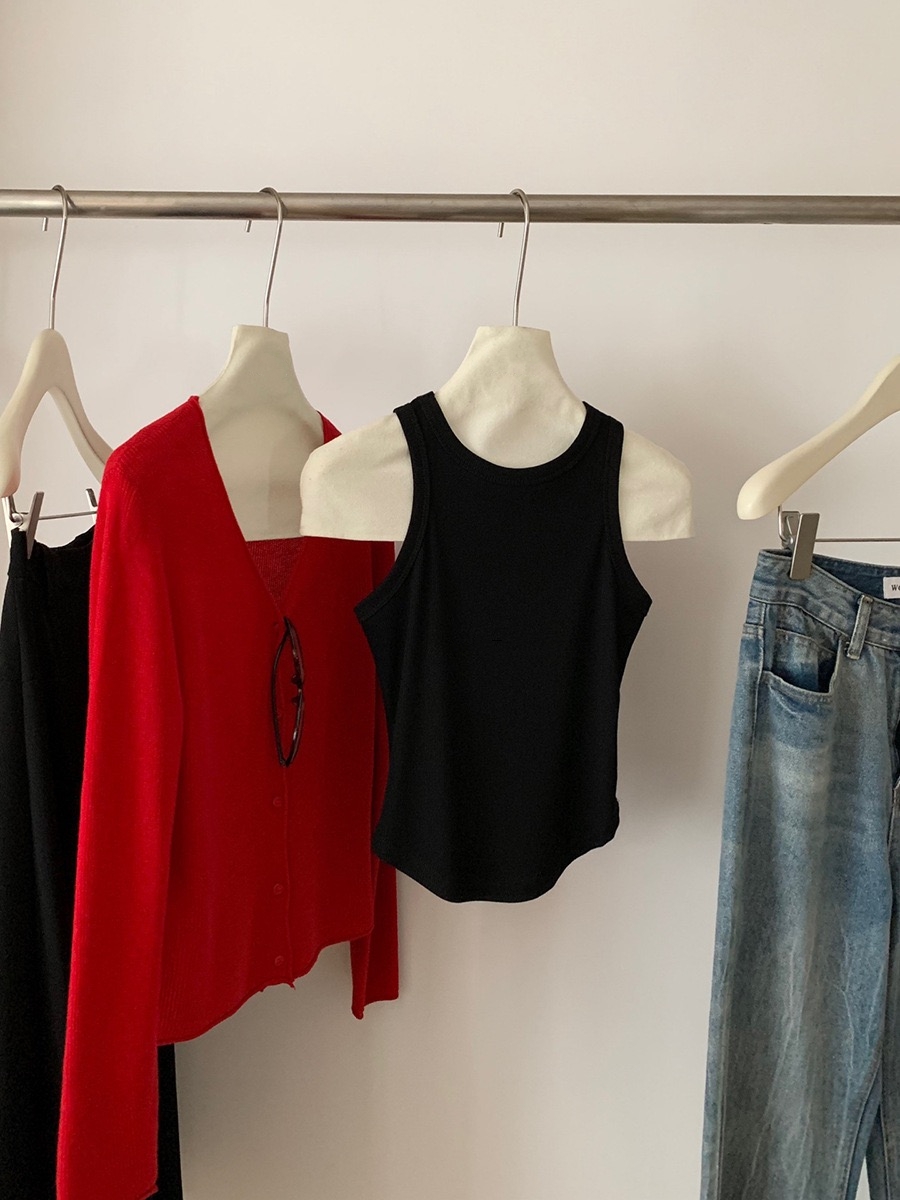 Plain Casual Tank Top 韩版休闲螺纹弹力背心（6 colours)