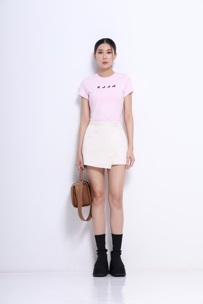 刺绣小狗图案上衣 2611