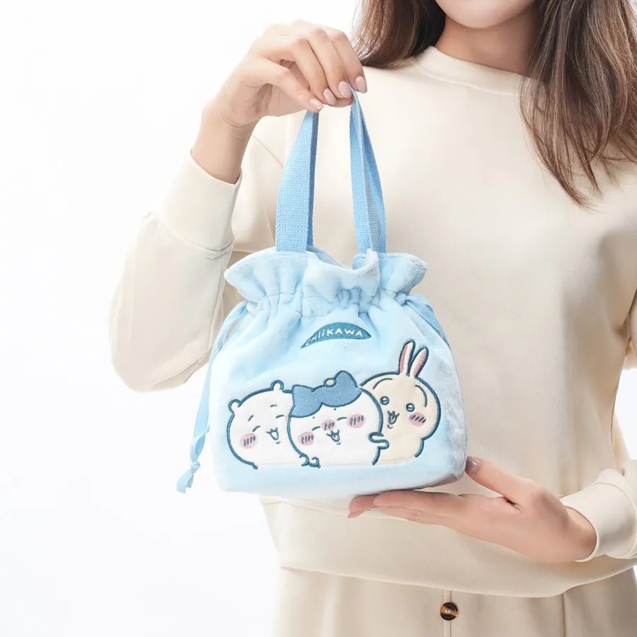 📦訂購 台灣代購 Chiikawa 吉伊卡哇 Chiikawa 絨布束口手提袋