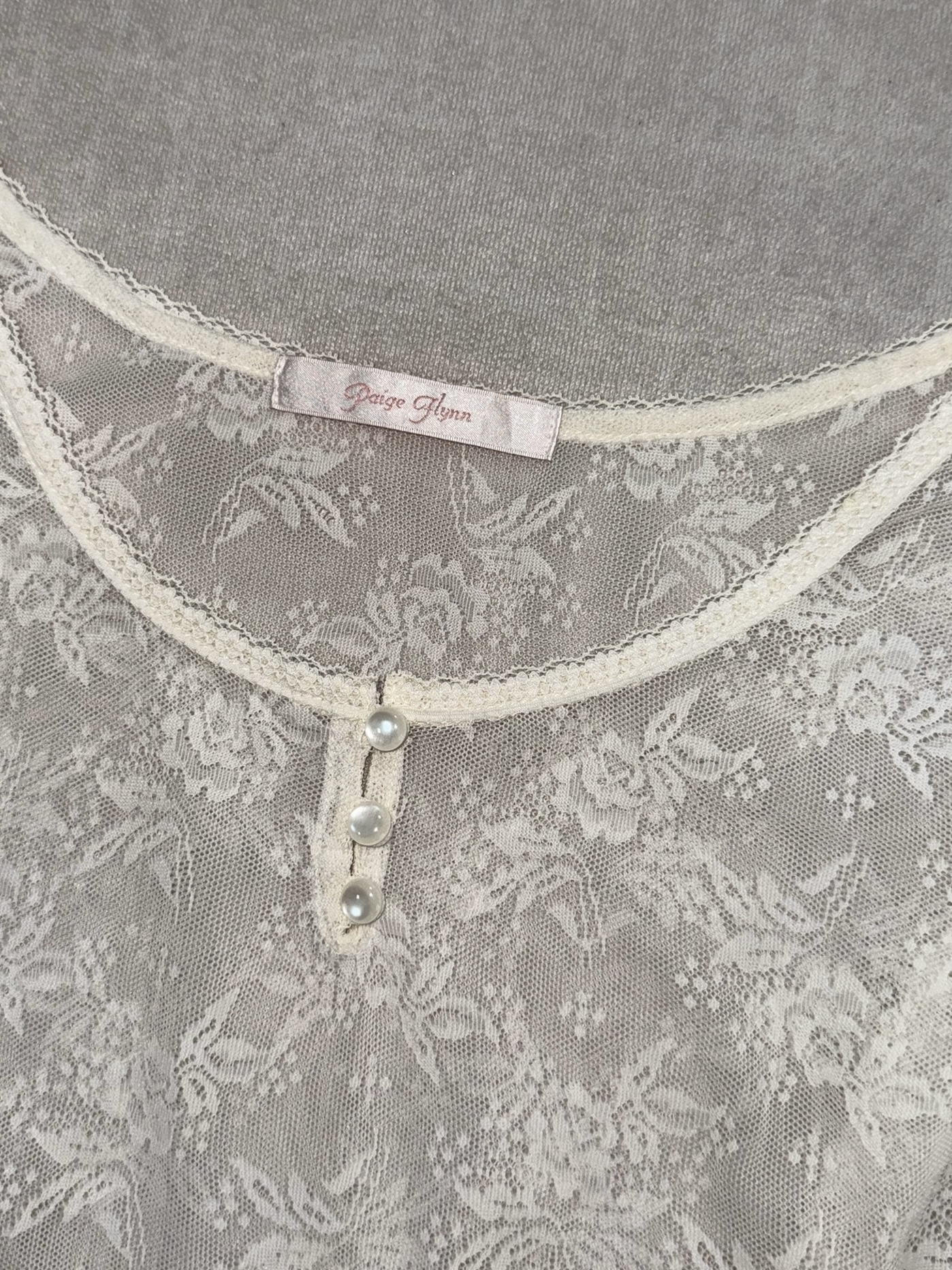 Jacquard Lace Scoop-Neck Blouse