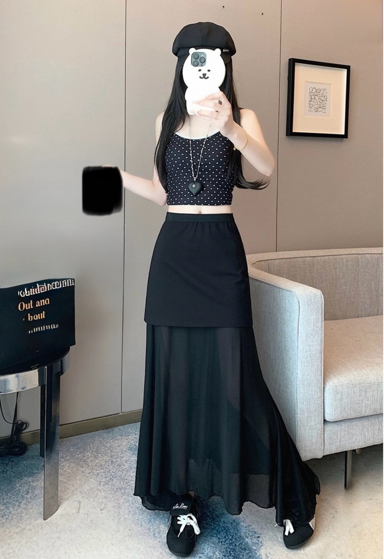 SK222设计感网纱裙