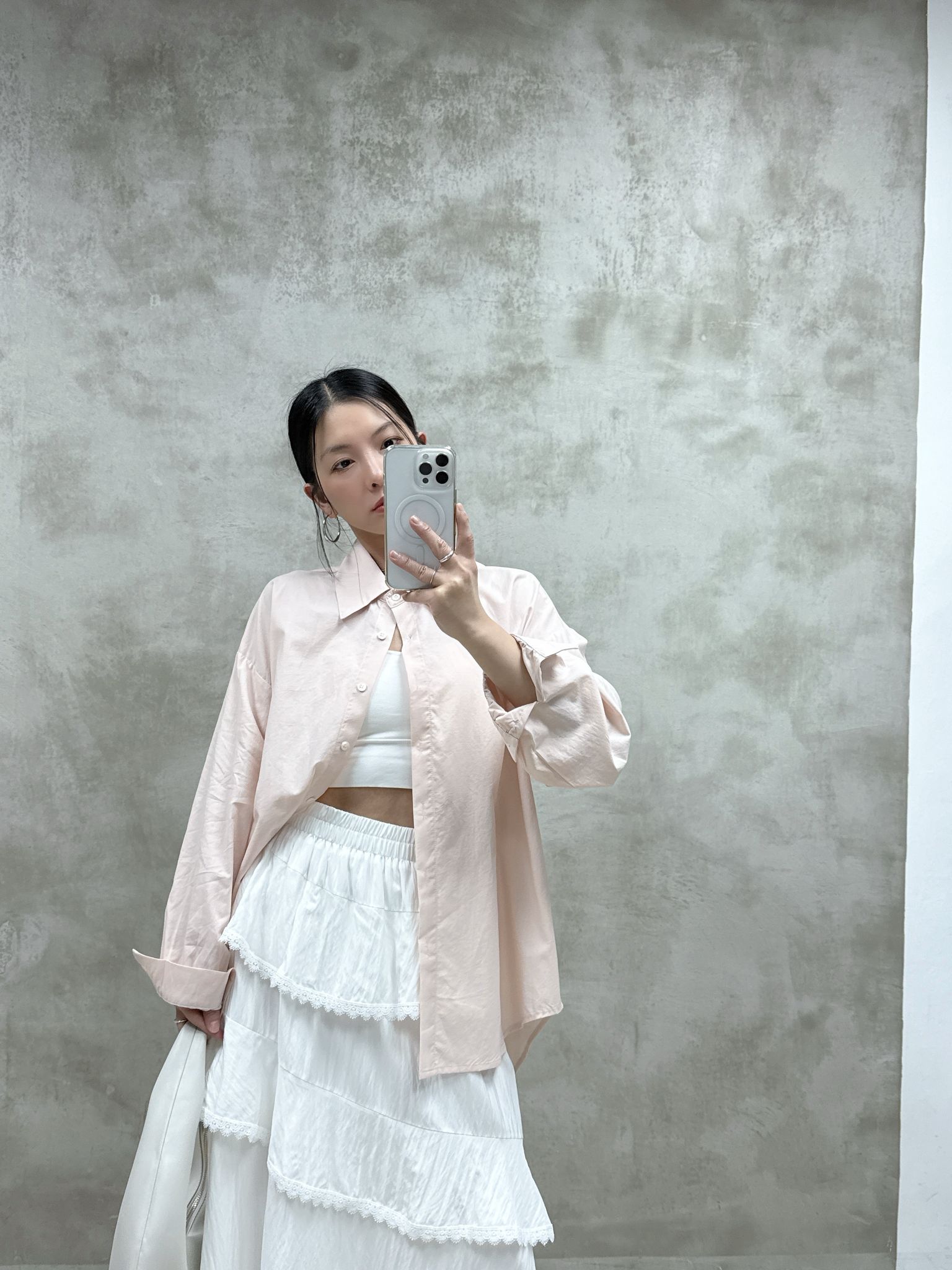 A07 層次感喱士邊半裙