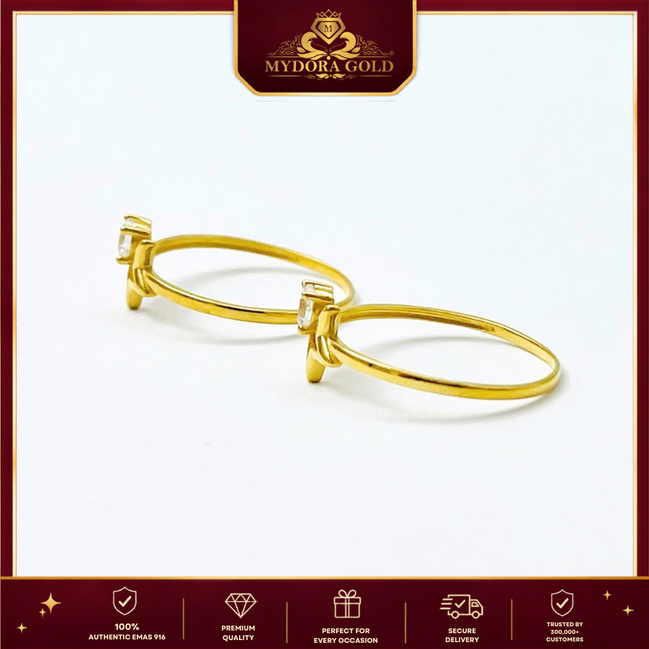 MYDORA EMAS 916 Cincin Batu CZ Star Shine l EMAS 916/22K