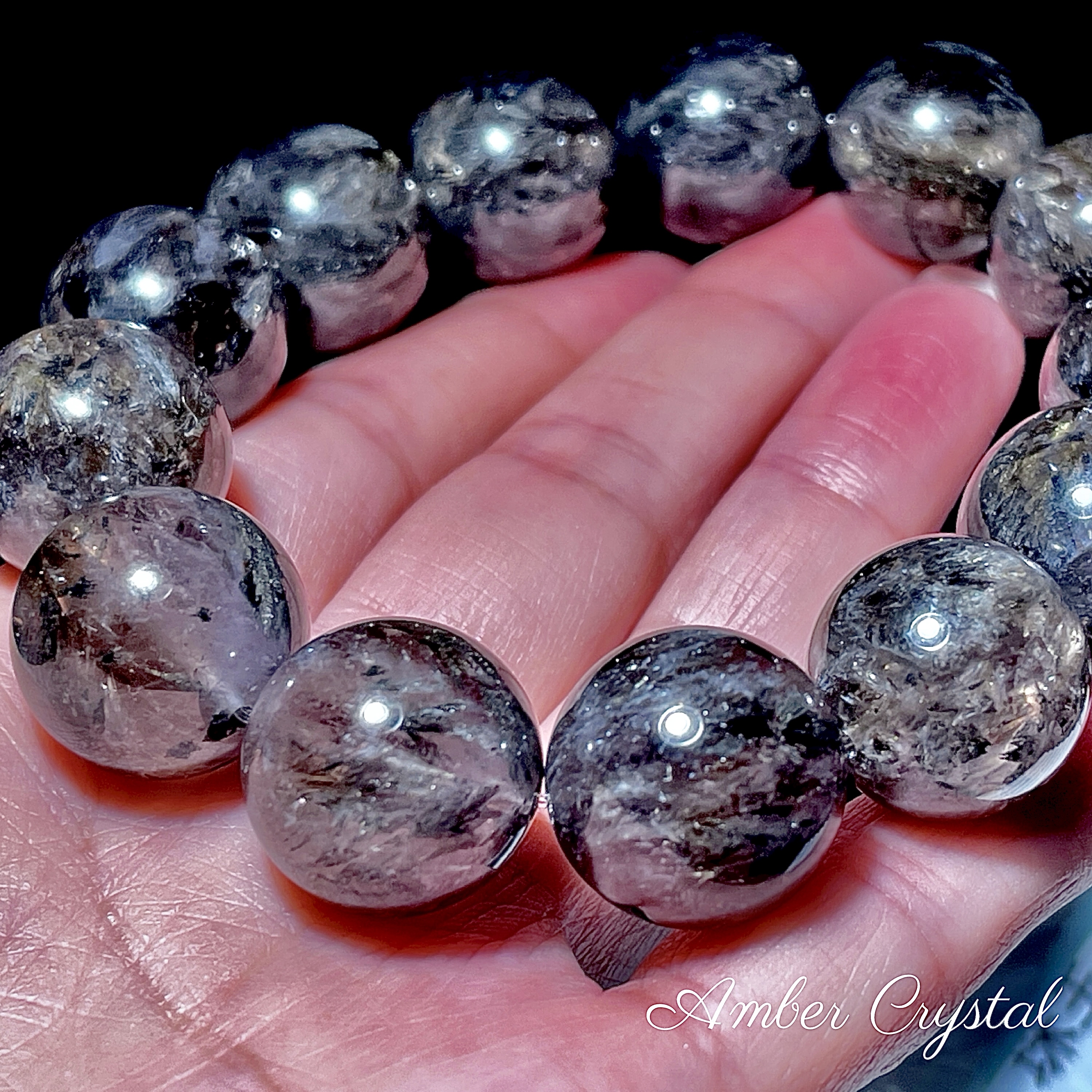 黑爆閃靈鑽 Skeletal Quartz Herkimer Diamond