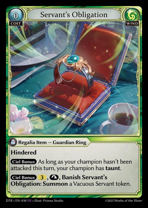 Servant’s Obligation / DTR-030 (SR)