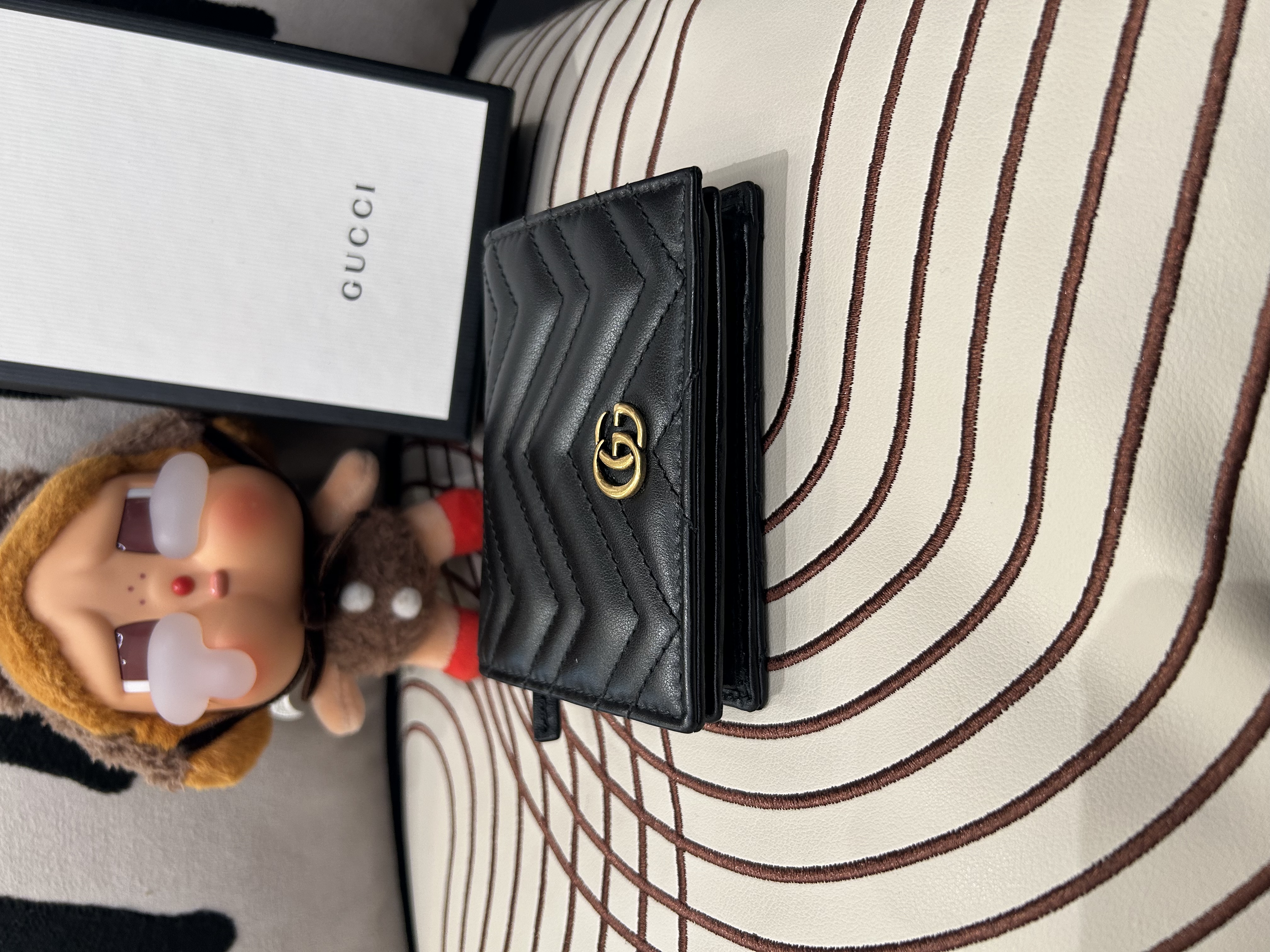 Gucci gg marmont wallet 黑色牛皮金扣 100%Authentic ,99%new✅box